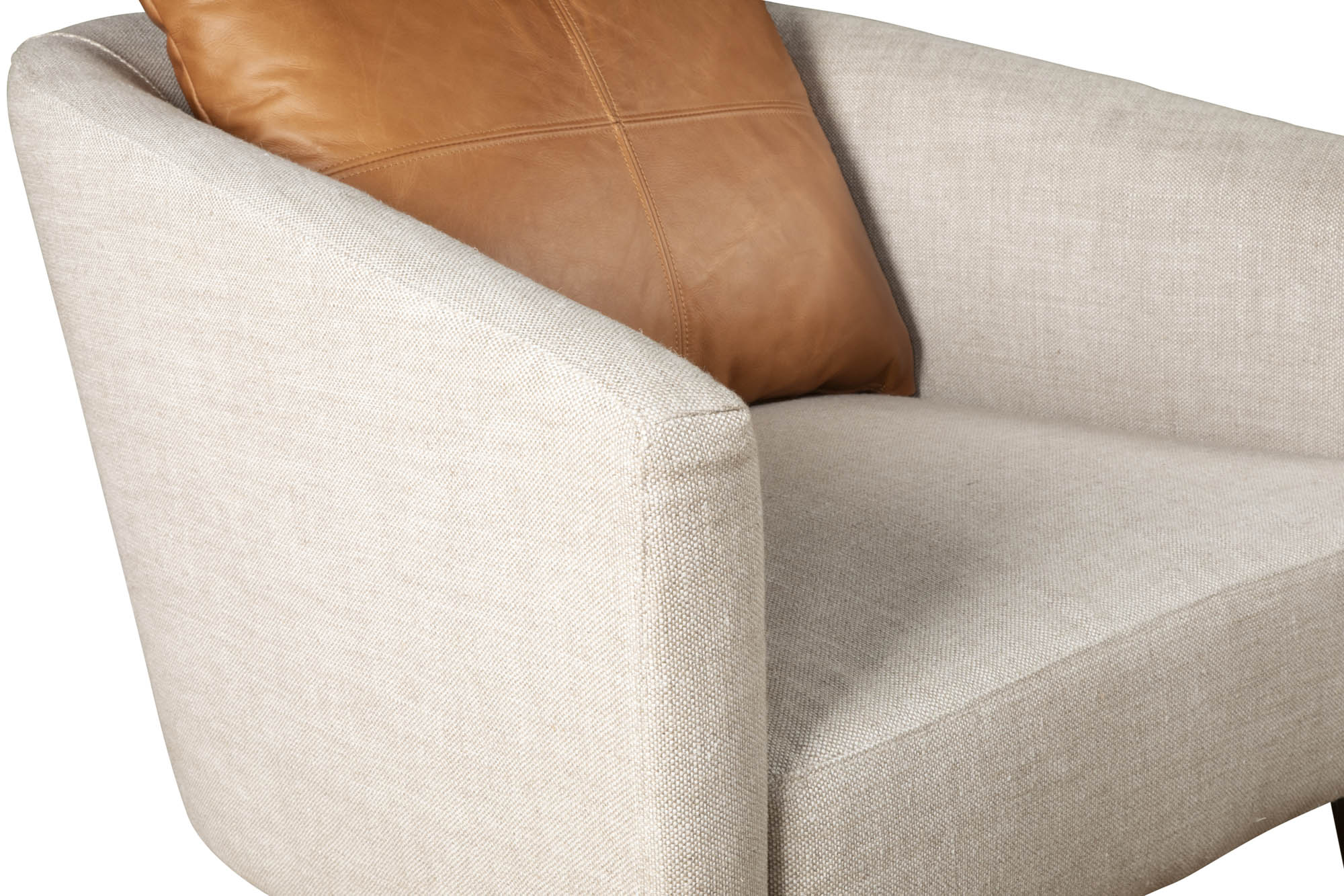 29" Beige Linen Accent Chair