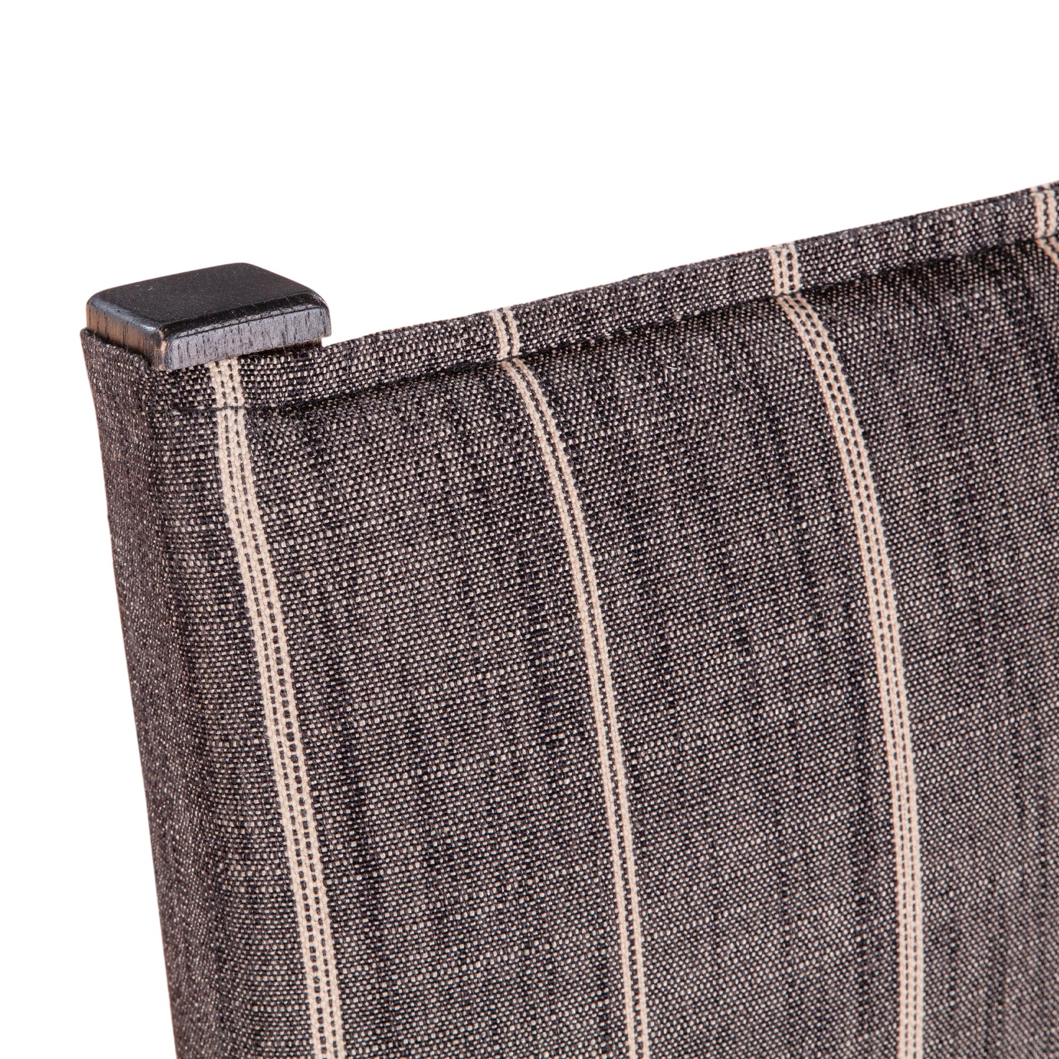 20" Black Linen and Leather Dining Chair