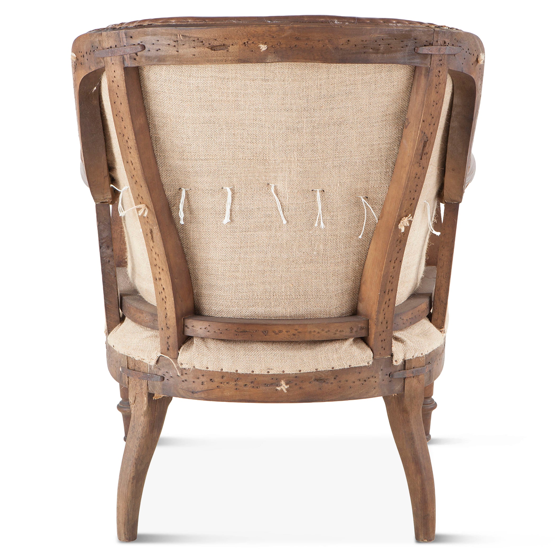 28" Vintage Cigar Leather Accent Chair