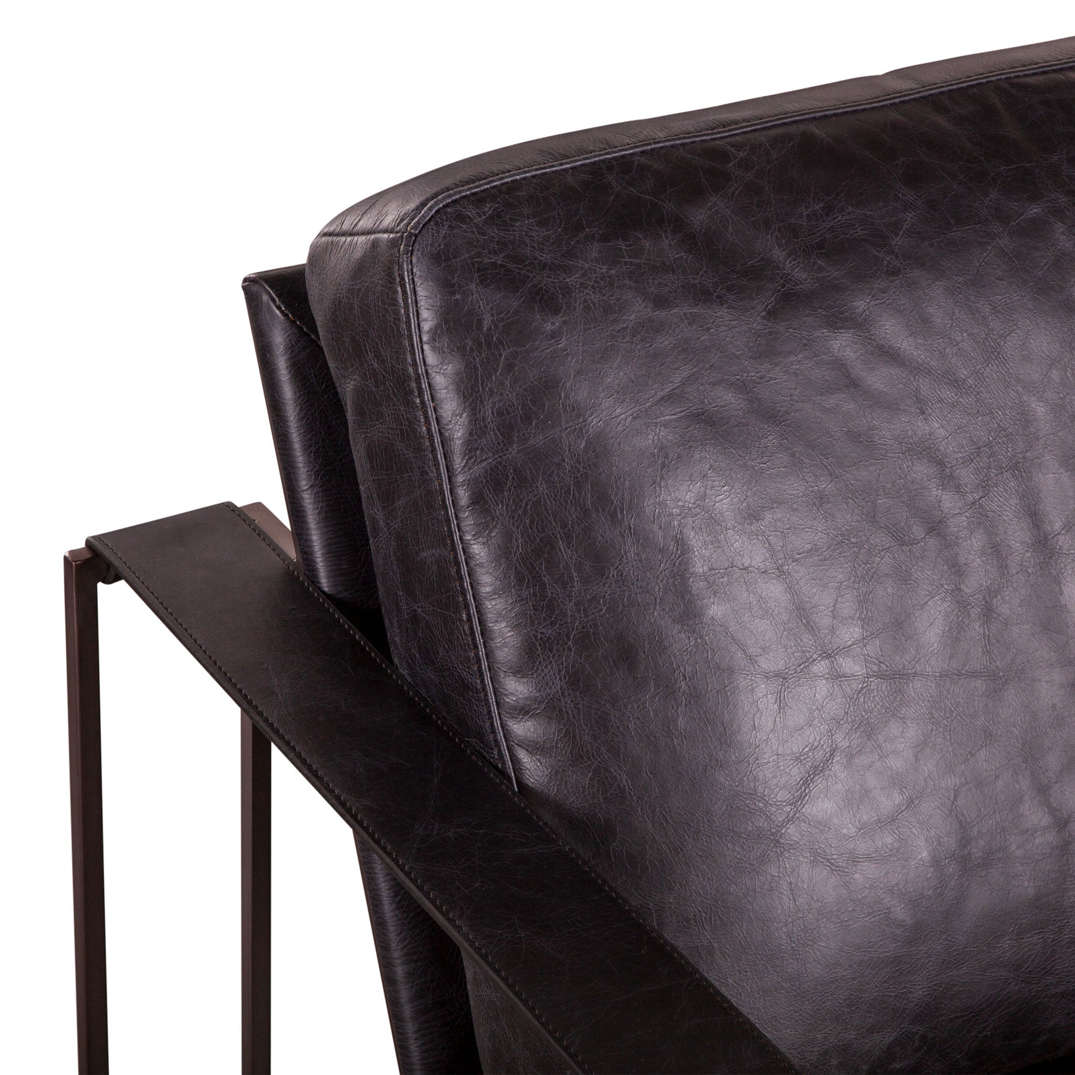 30" Ebony Black Leather Accent Chair