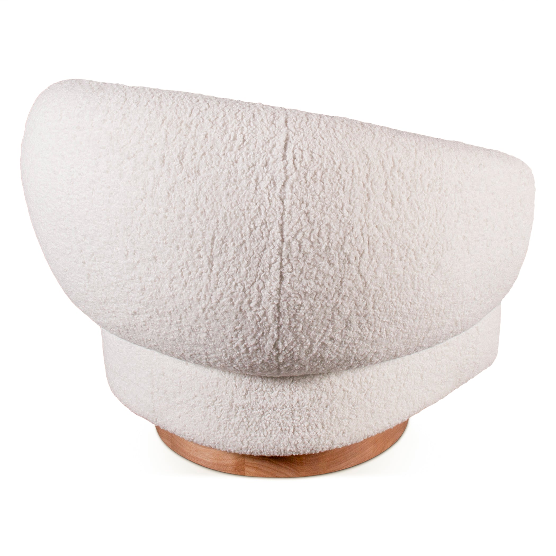 32" Cream Boucle Swivel Accent Chair