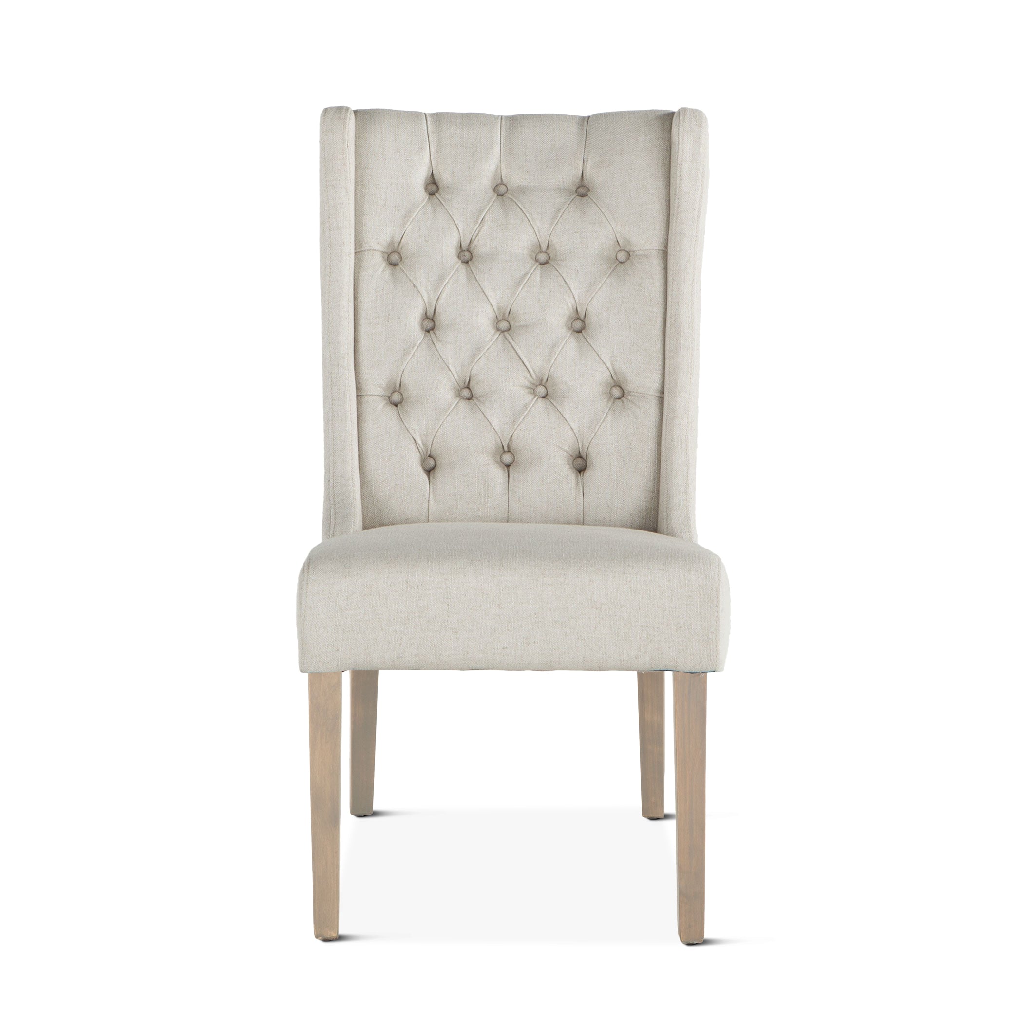 20" Off-White Linen Tufted Dining Chair