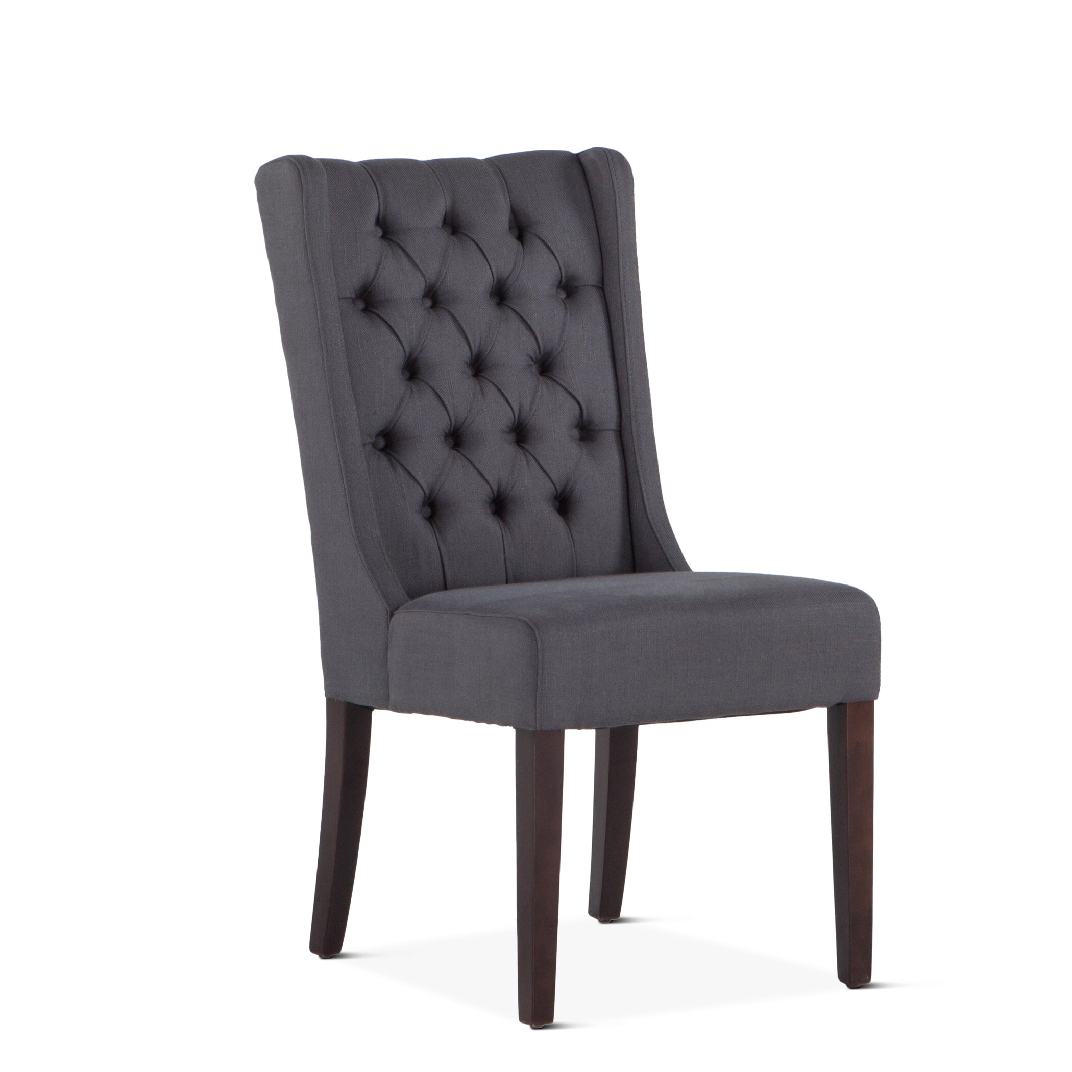 20" Gray Linen Tufted Dining Chair