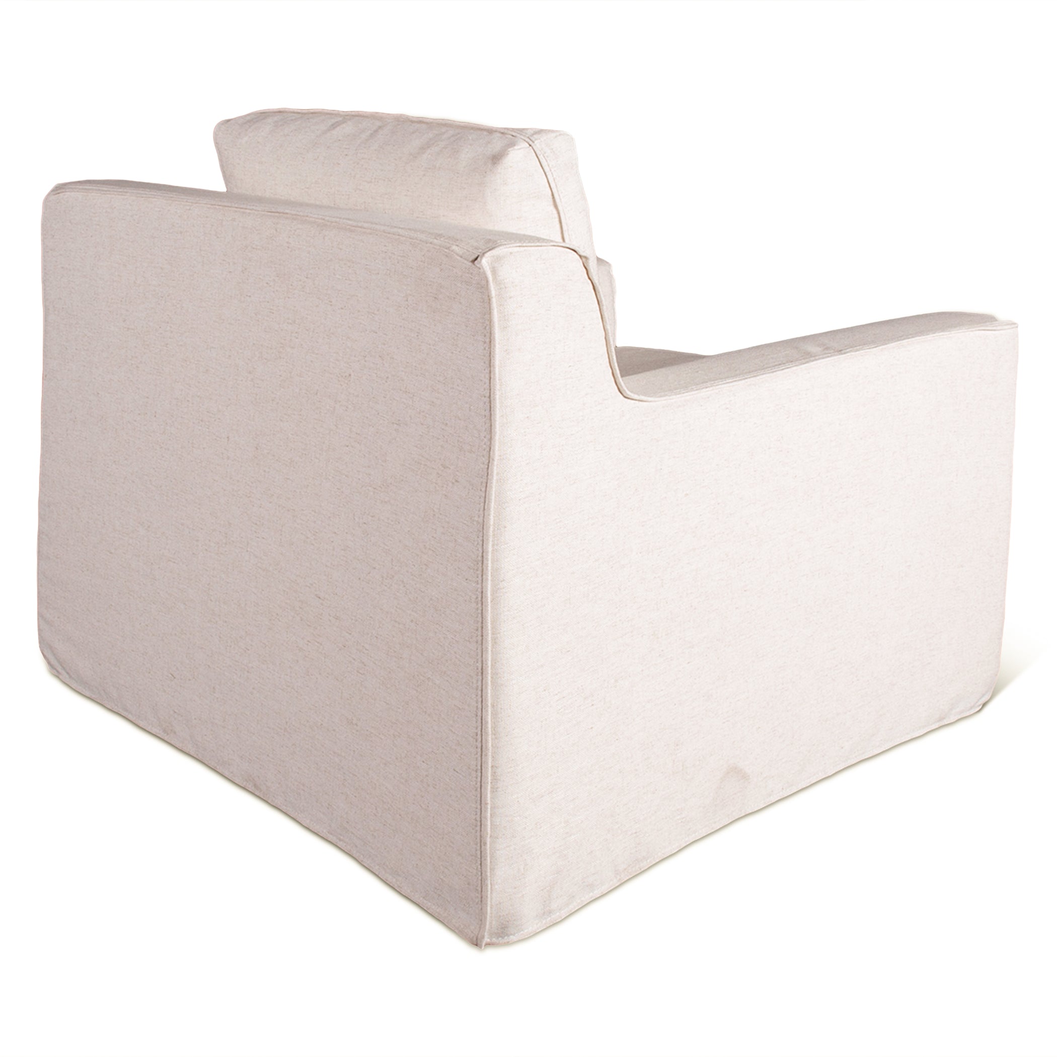 37" White Linen Slipcovered Accent Chair