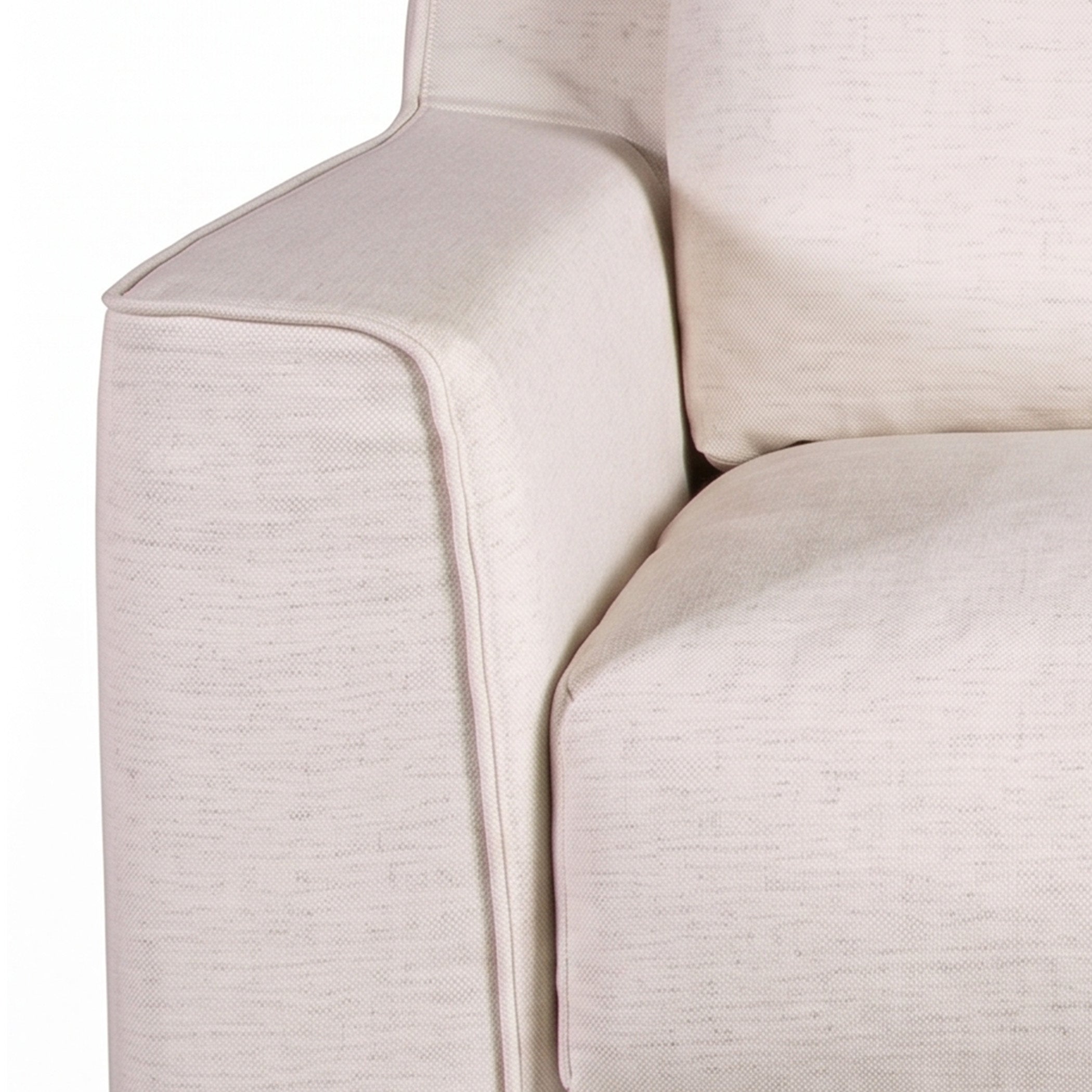 37" White Linen Slipcovered Accent Chair