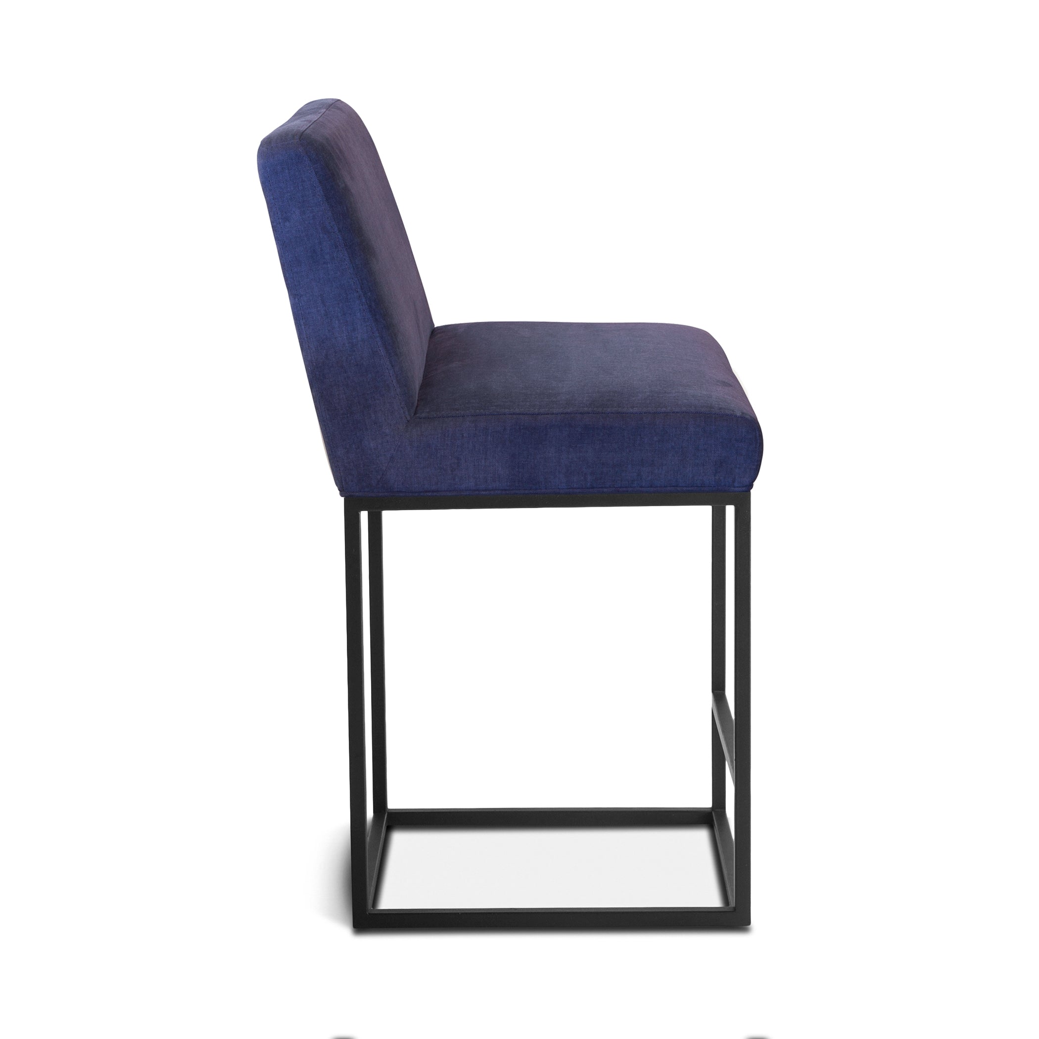 20" Navy Linen Upholstered Counter Chair