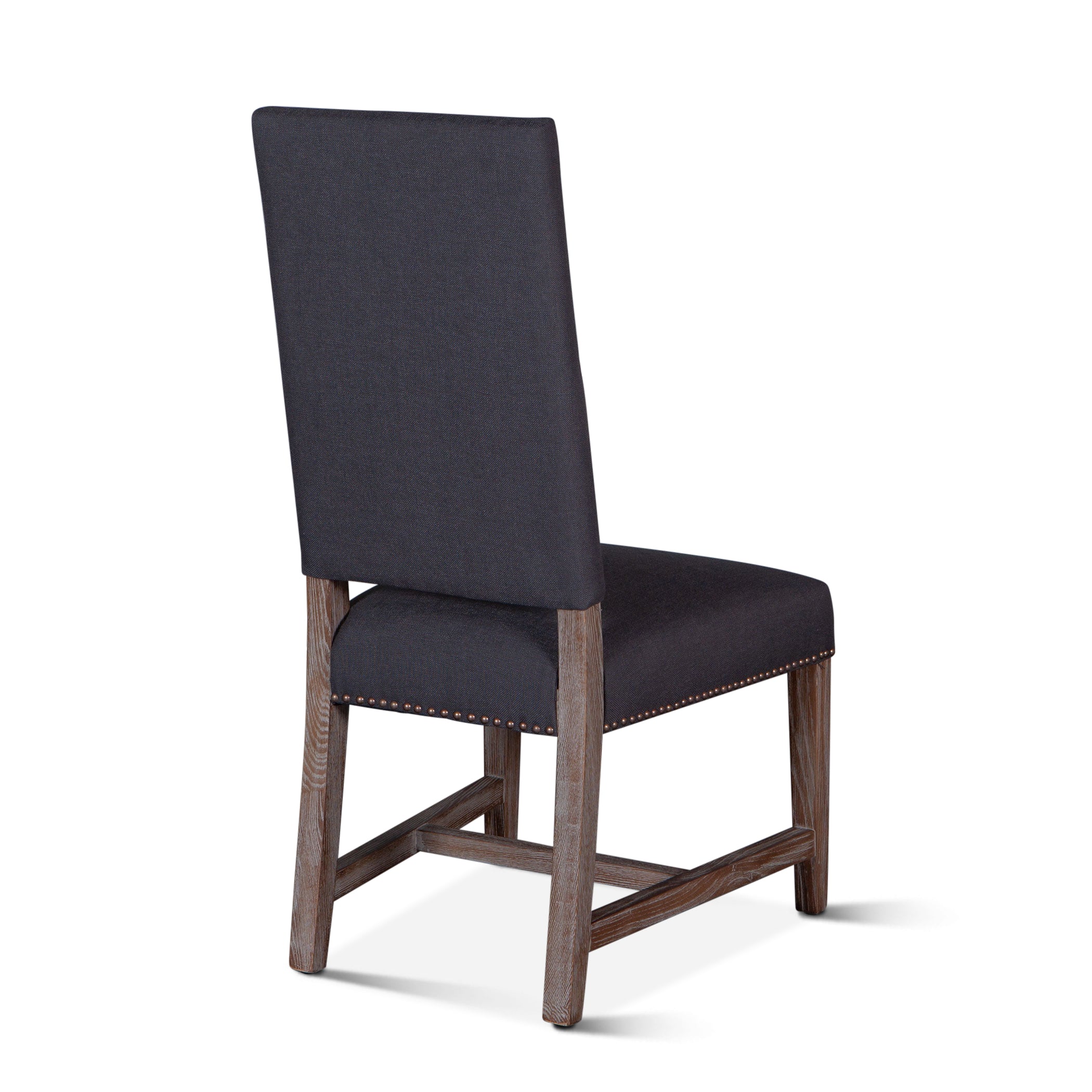 21" Upholstered Dining Chair in Dark Gray Linen