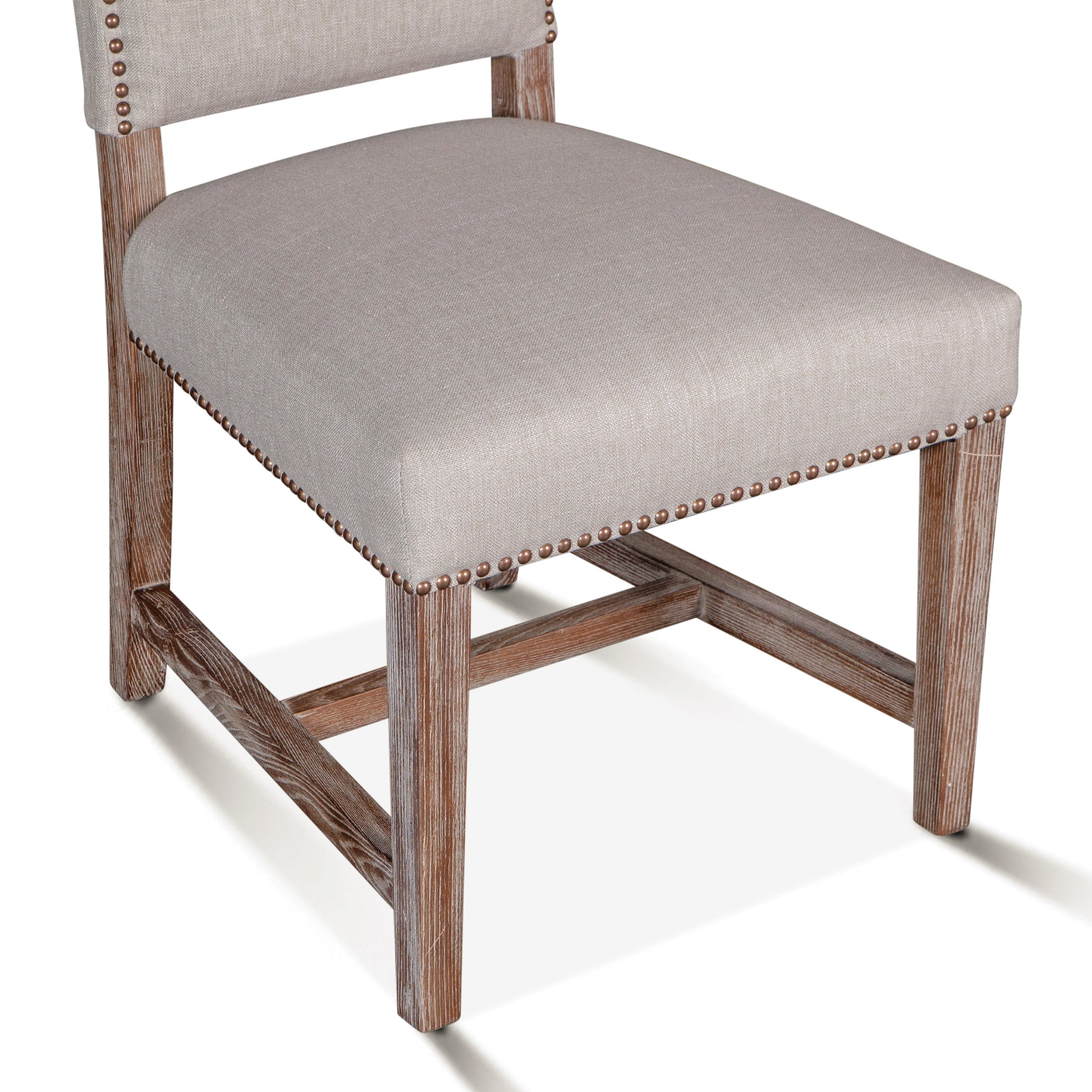 21" Upholstered Dining Chair in Greige Linen