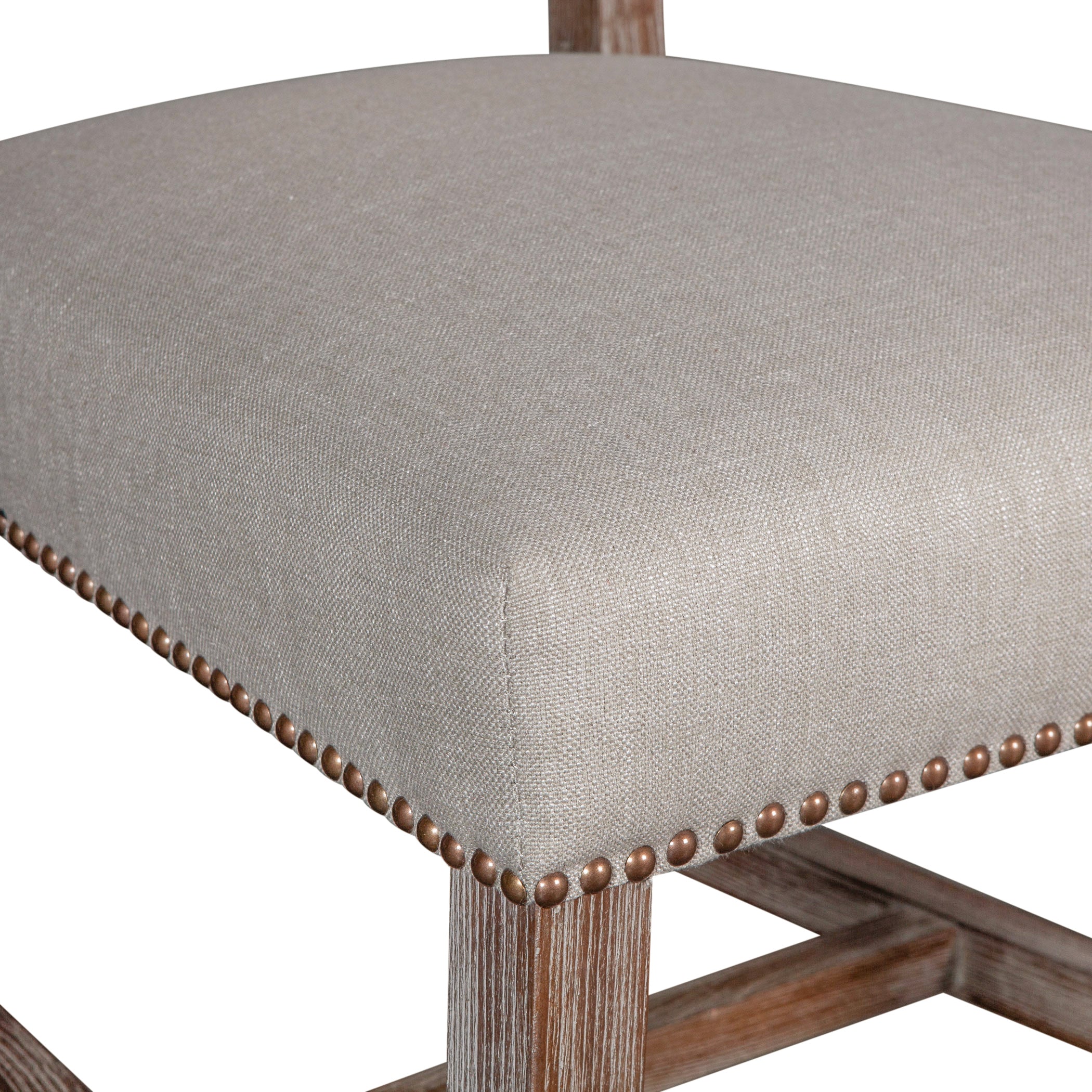 21" Upholstered Dining Chair in Greige Linen