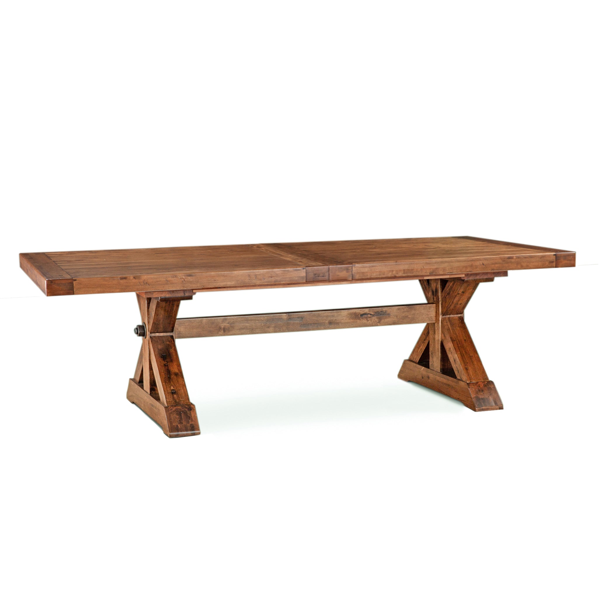 100–144" Earth Birch Wood Extension Dining Table