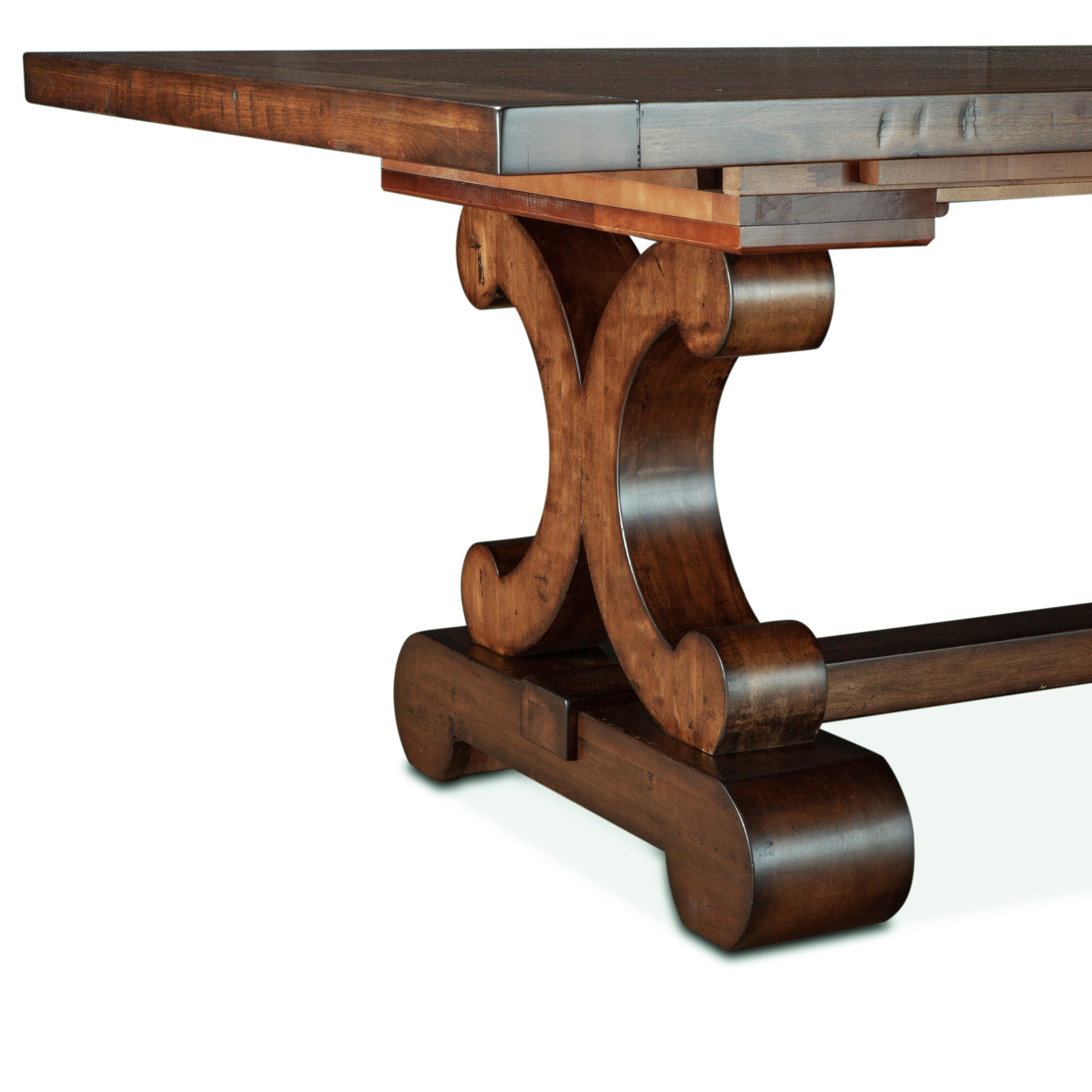 88" Chestnut Wood Dining Table