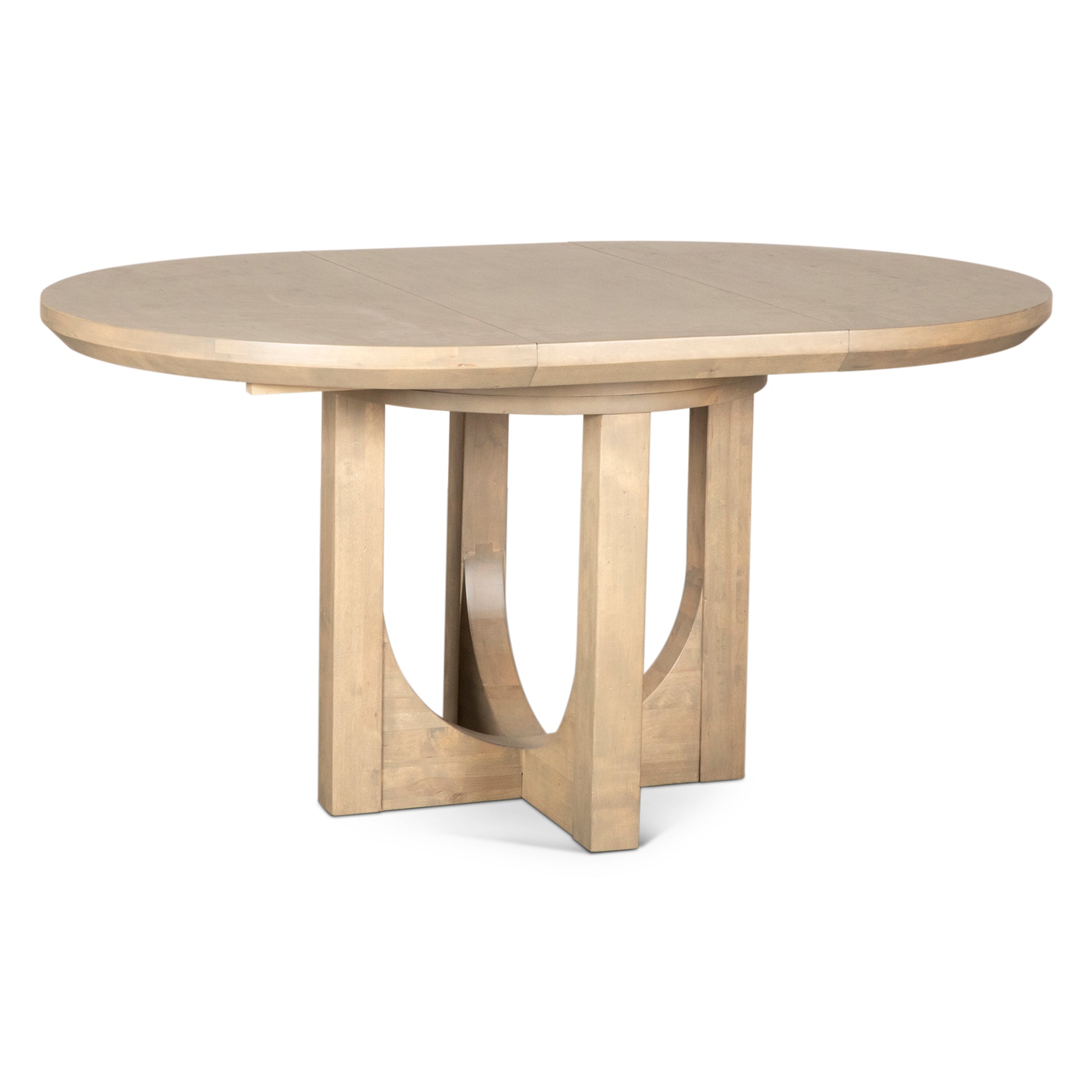 42" Gray Birch Wood Round Dining Table