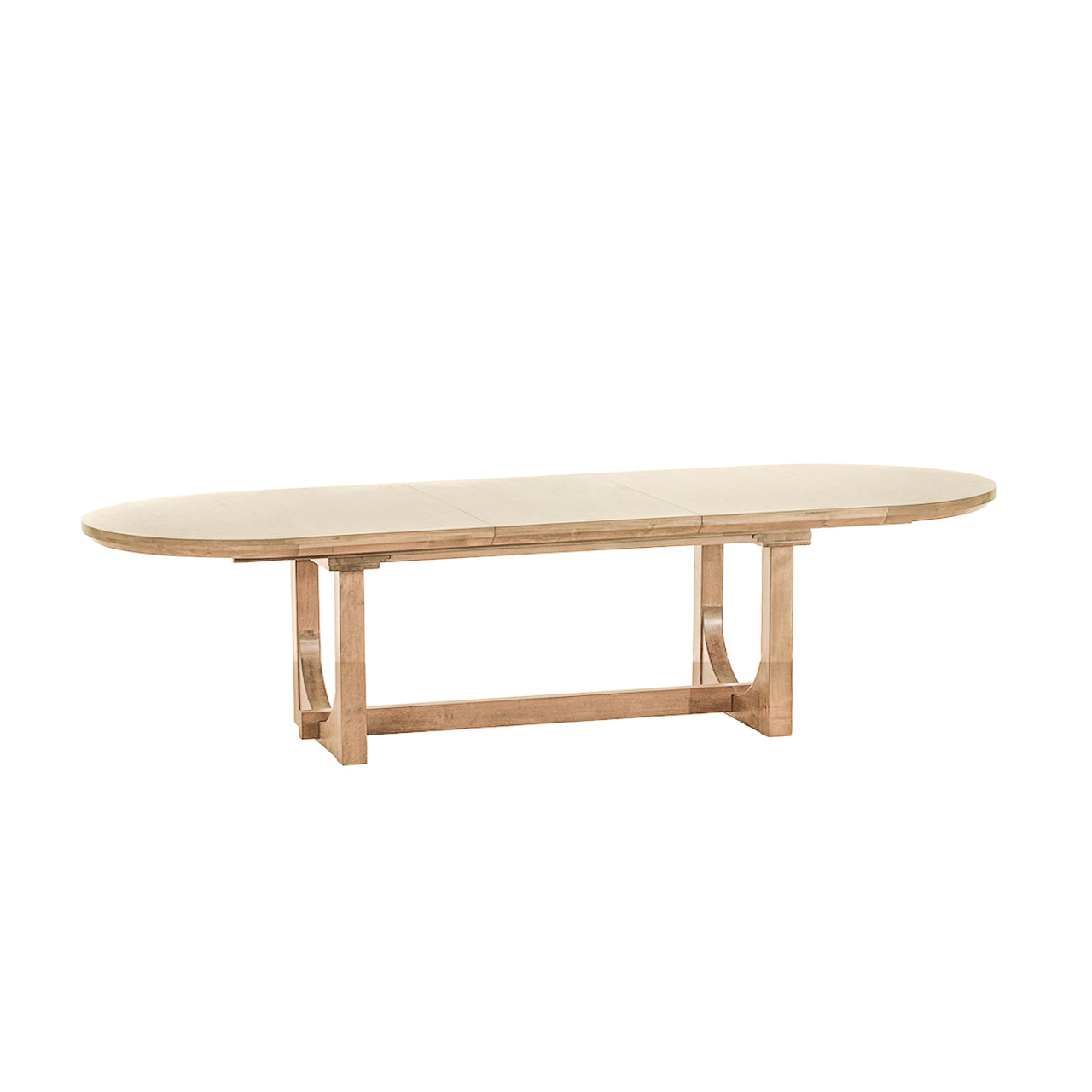 86" Gray Birch Wood Oval Dining Table