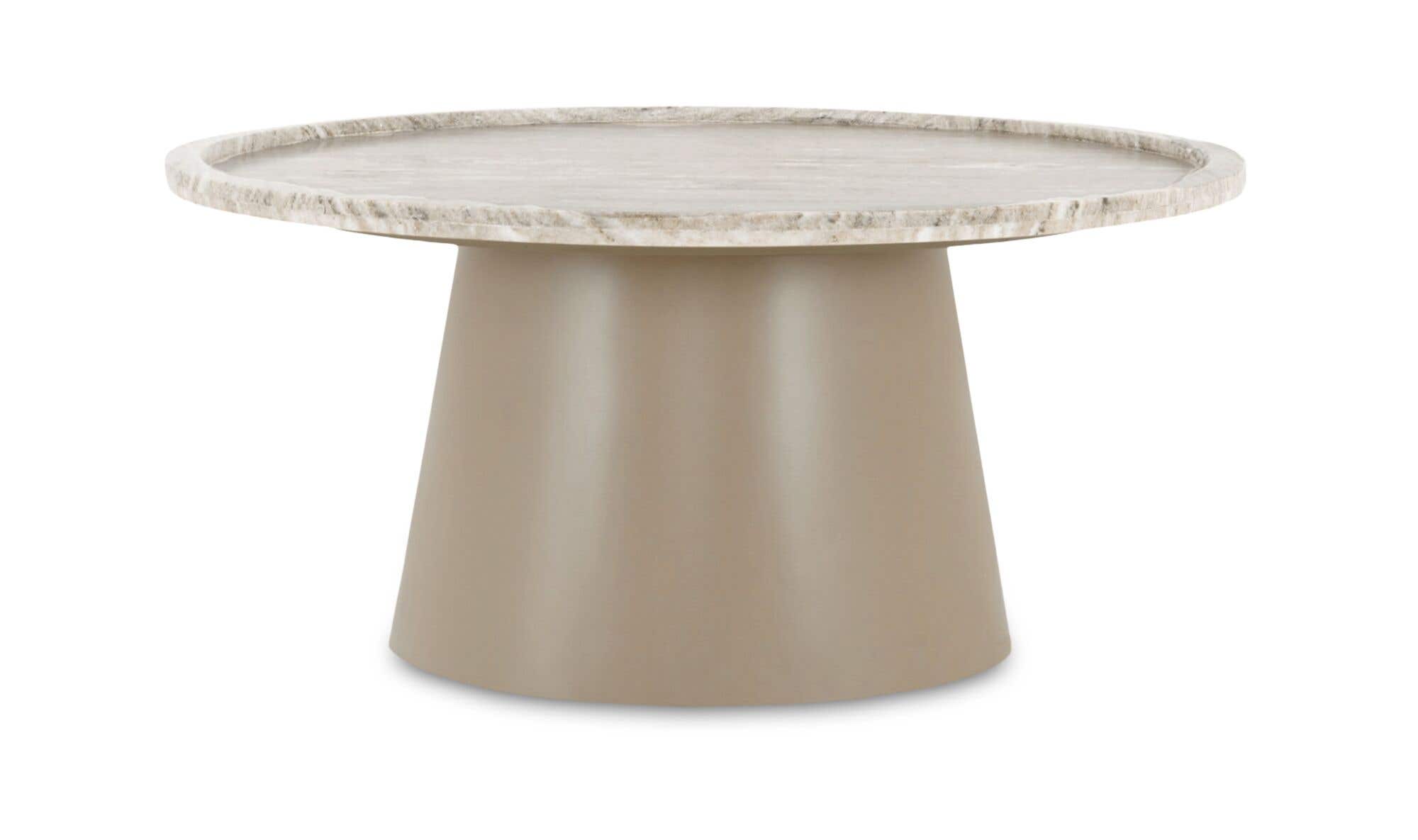 34" White Marble Coffee Table