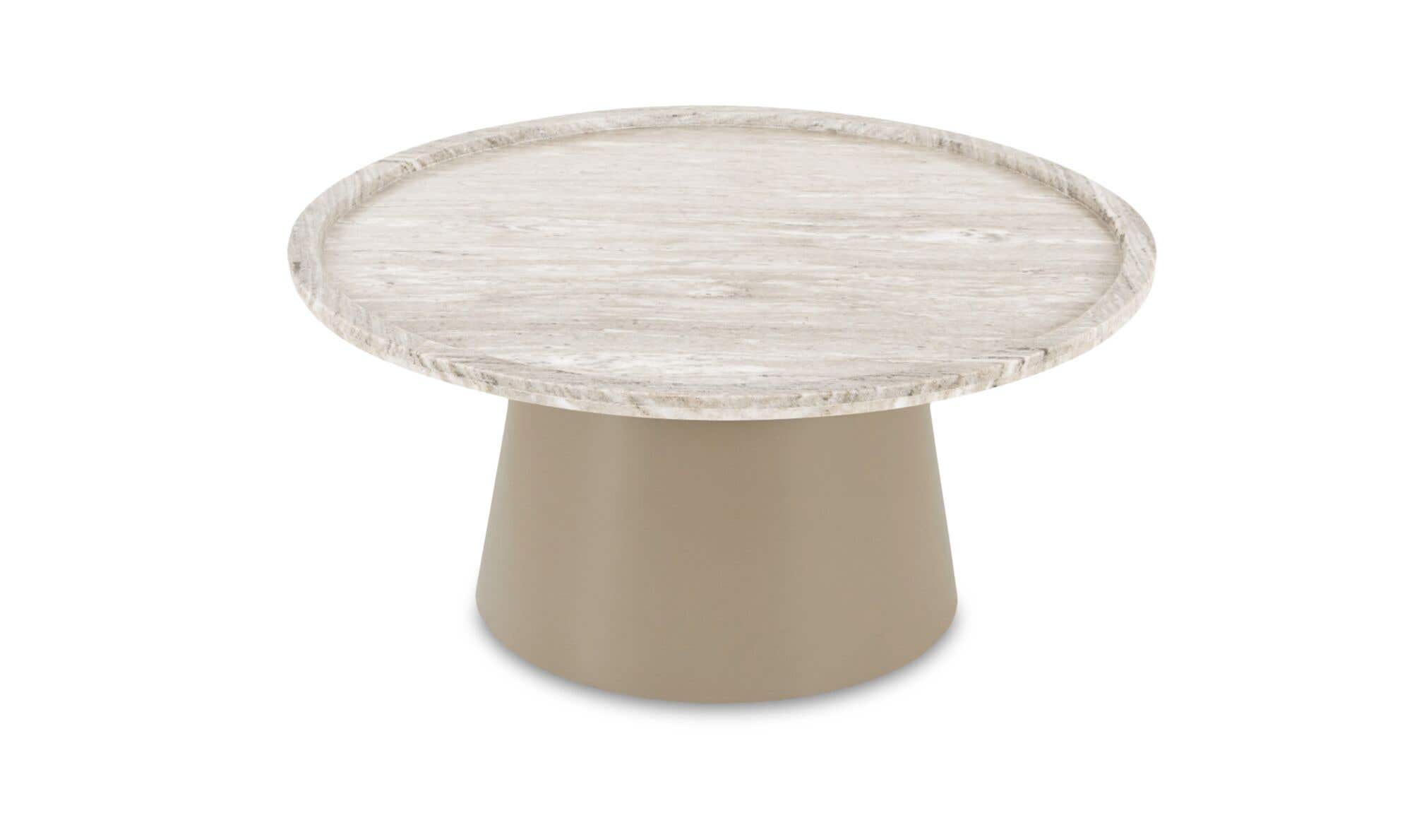 34" White Marble Coffee Table
