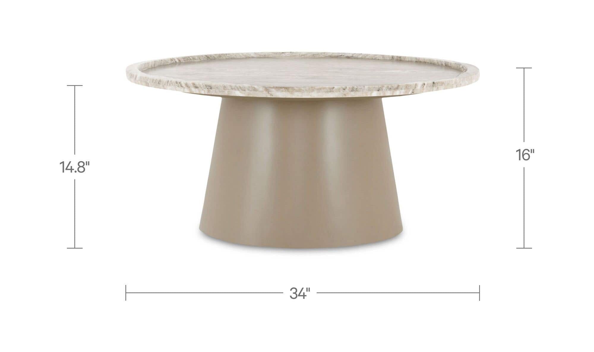 34" White Marble Coffee Table