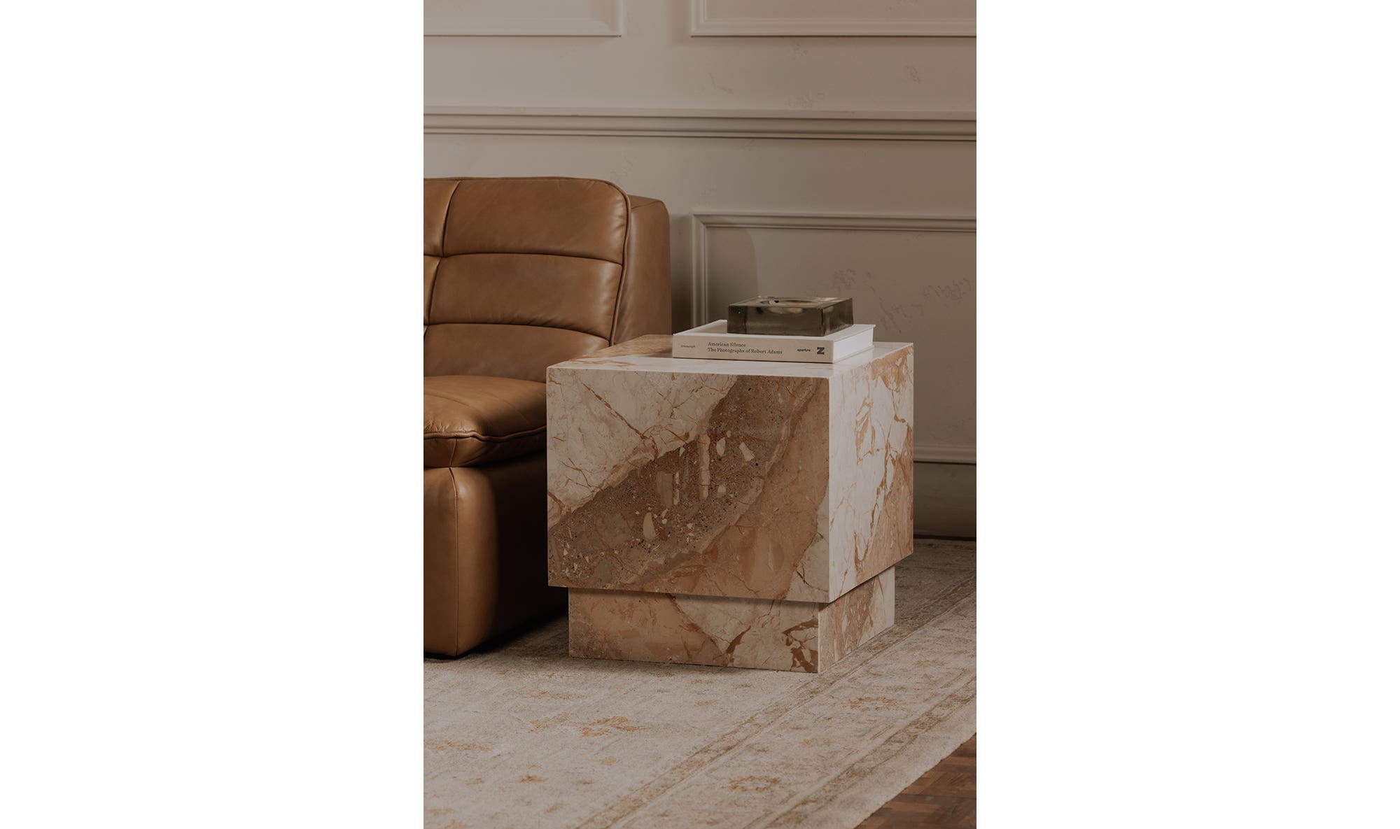 20" Breccia Marble Side Table