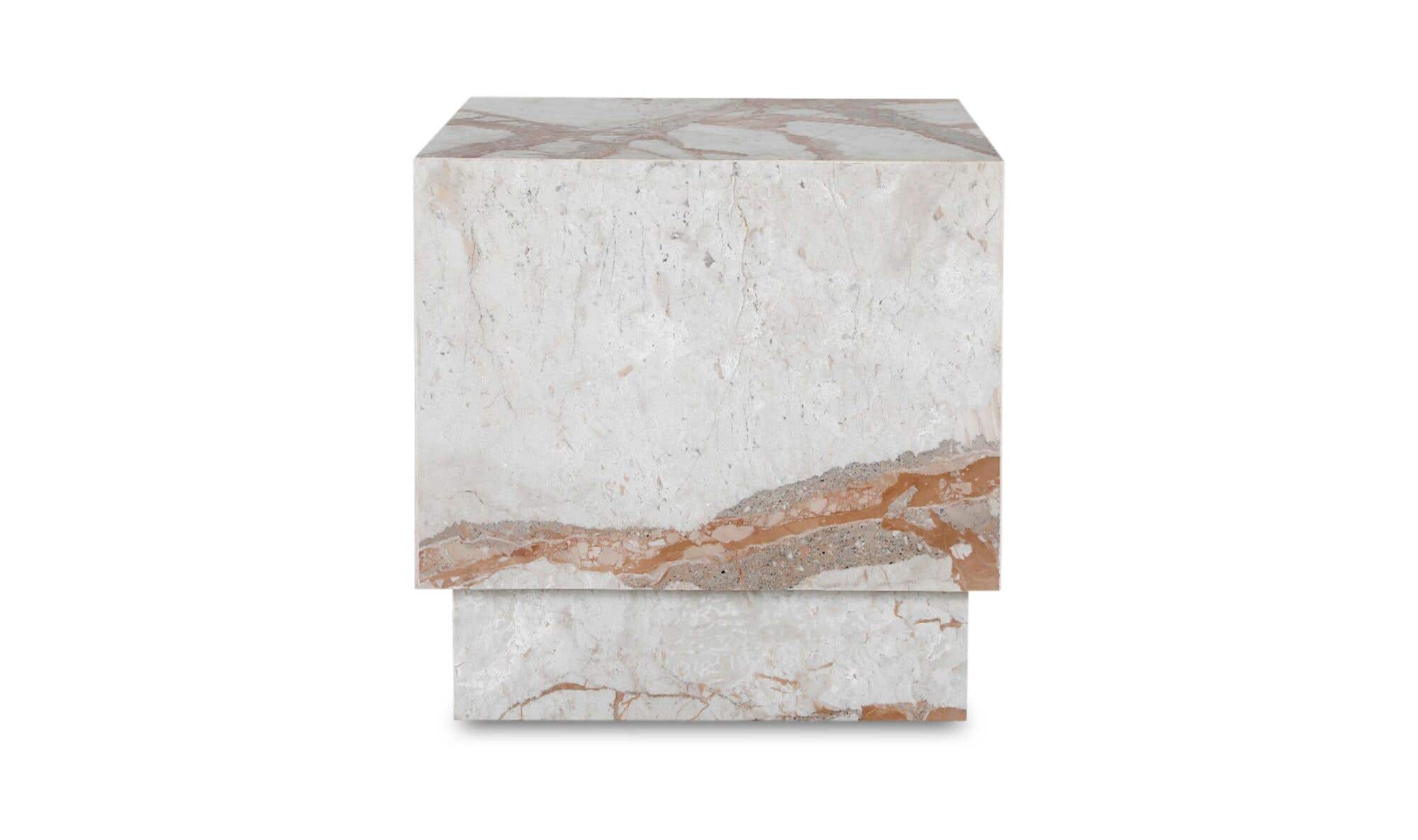 20" Breccia Marble Side Table