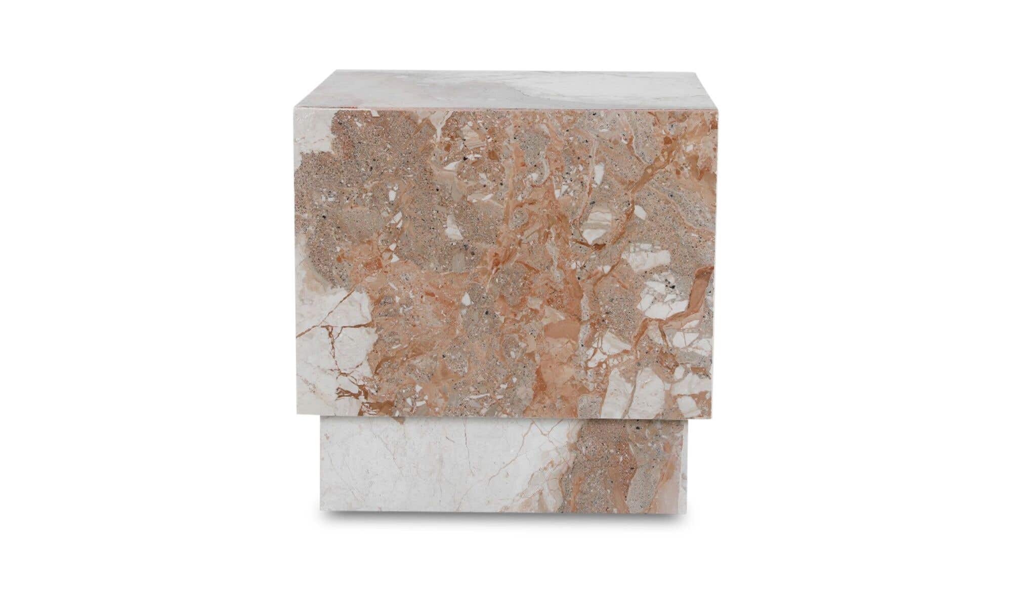 20" Breccia Marble Side Table
