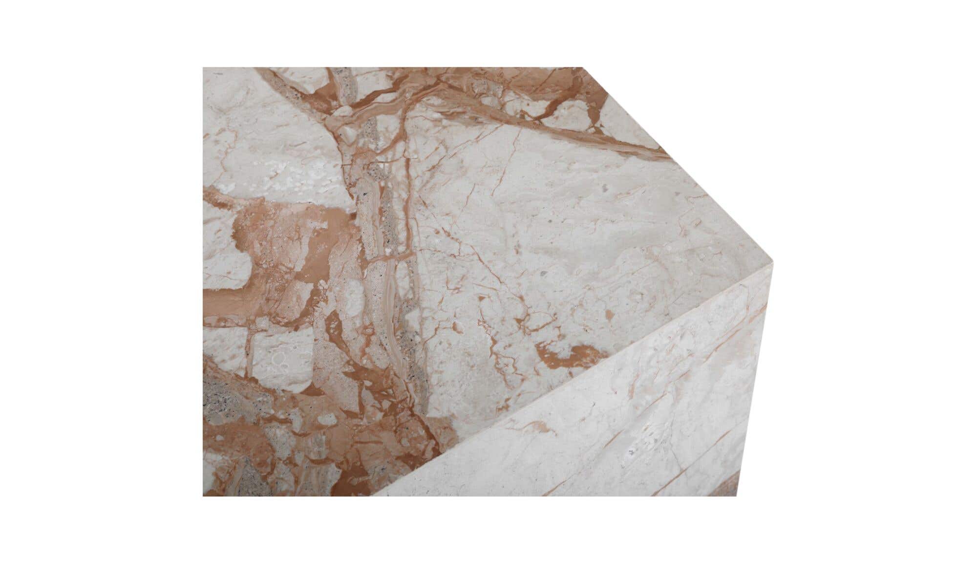 20" Breccia Marble Side Table