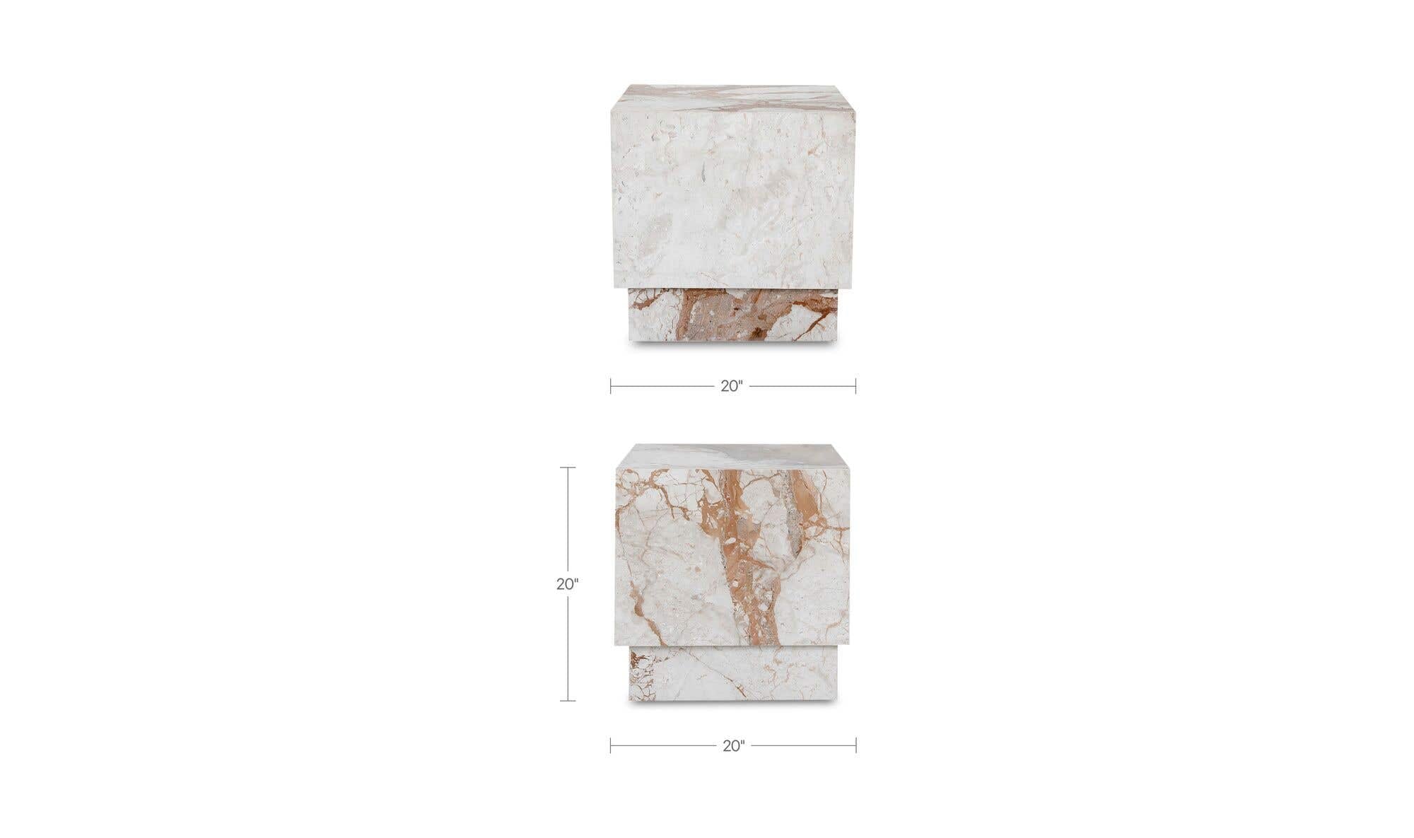 20" Breccia Marble Side Table