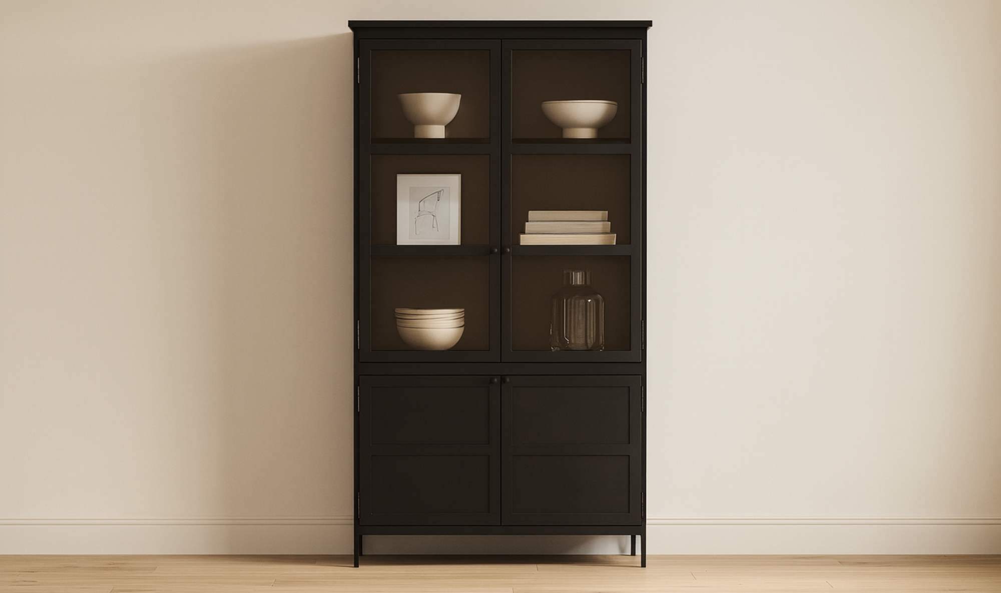 48.5" Black Iron Tall Cabinet