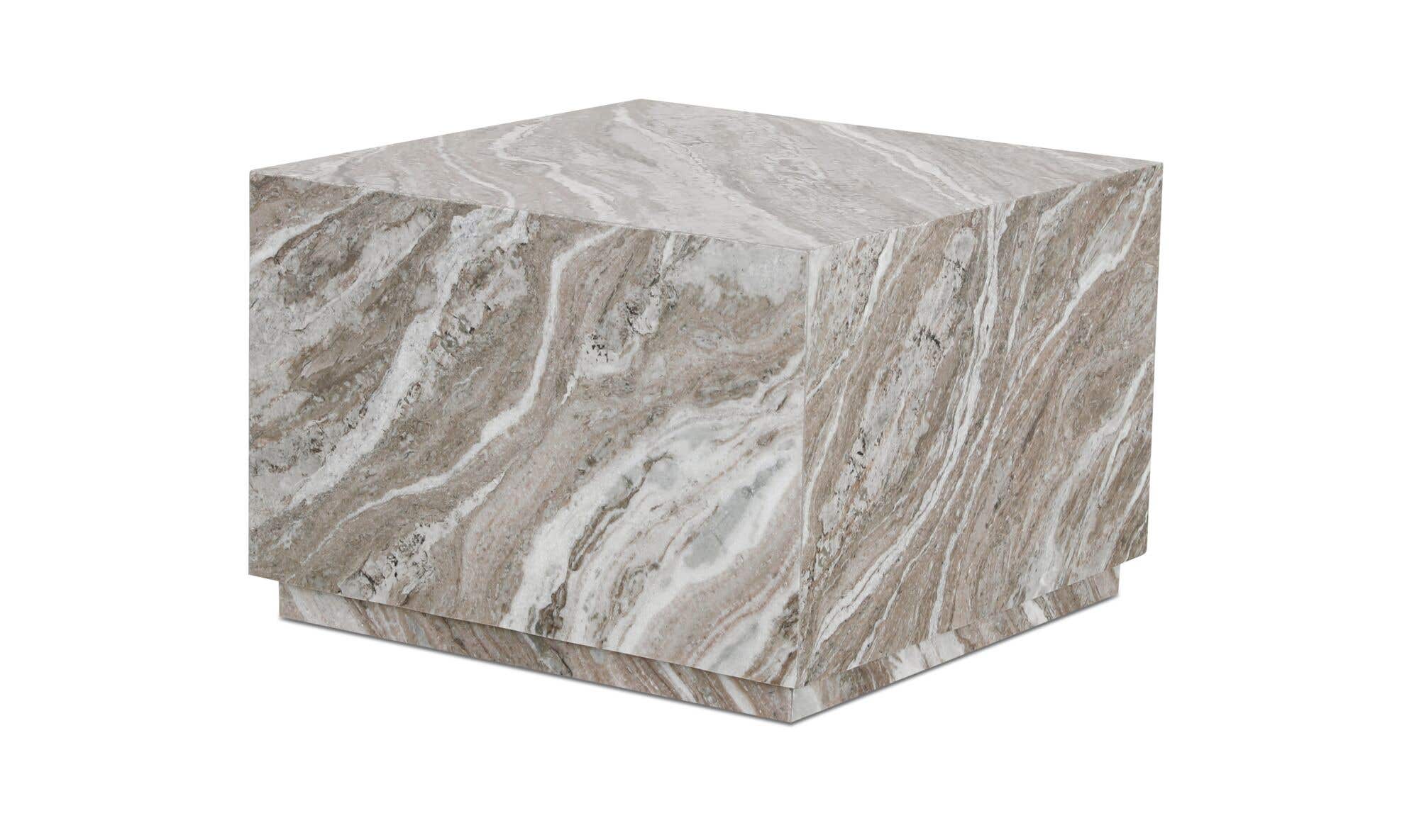 24" Light Brown Marble Coffee Table