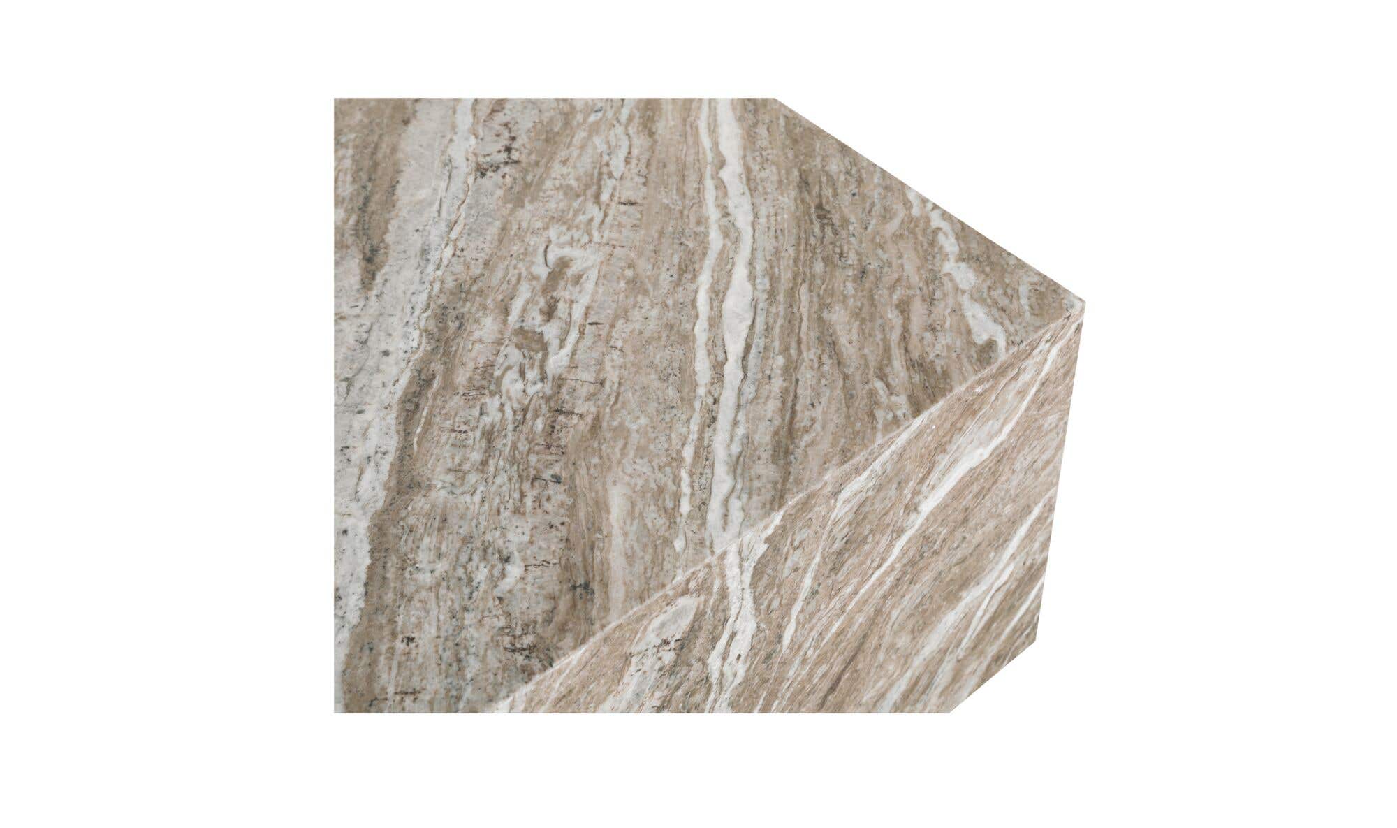 24" Light Brown Marble Coffee Table