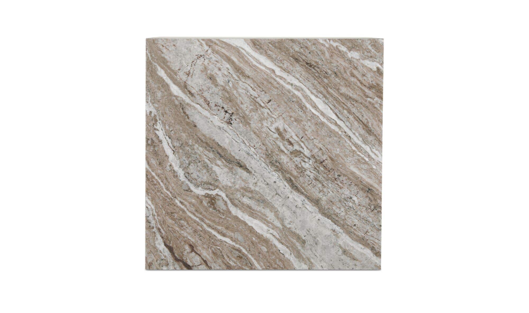 24" Light Brown Marble Coffee Table