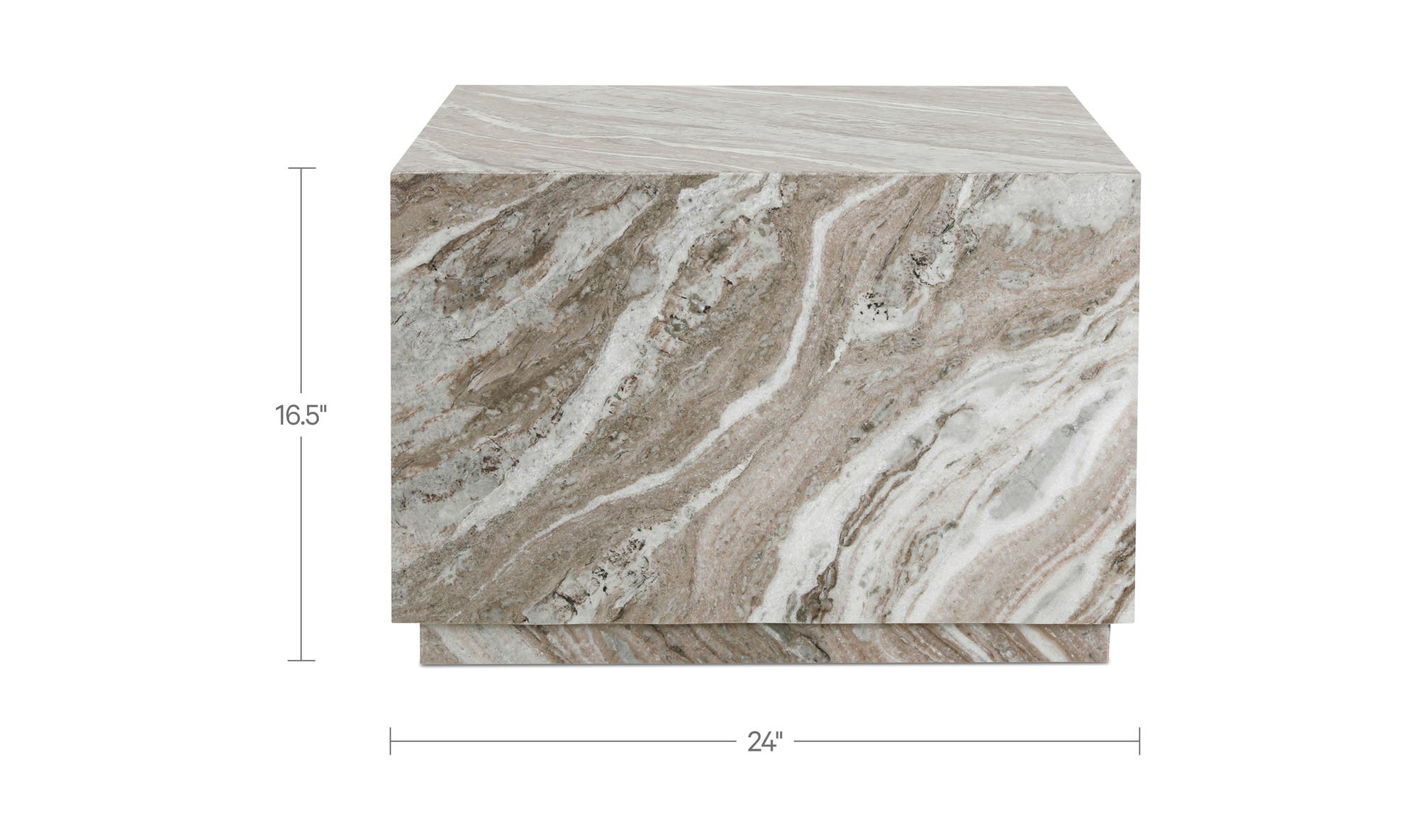 24" Light Brown Marble Coffee Table