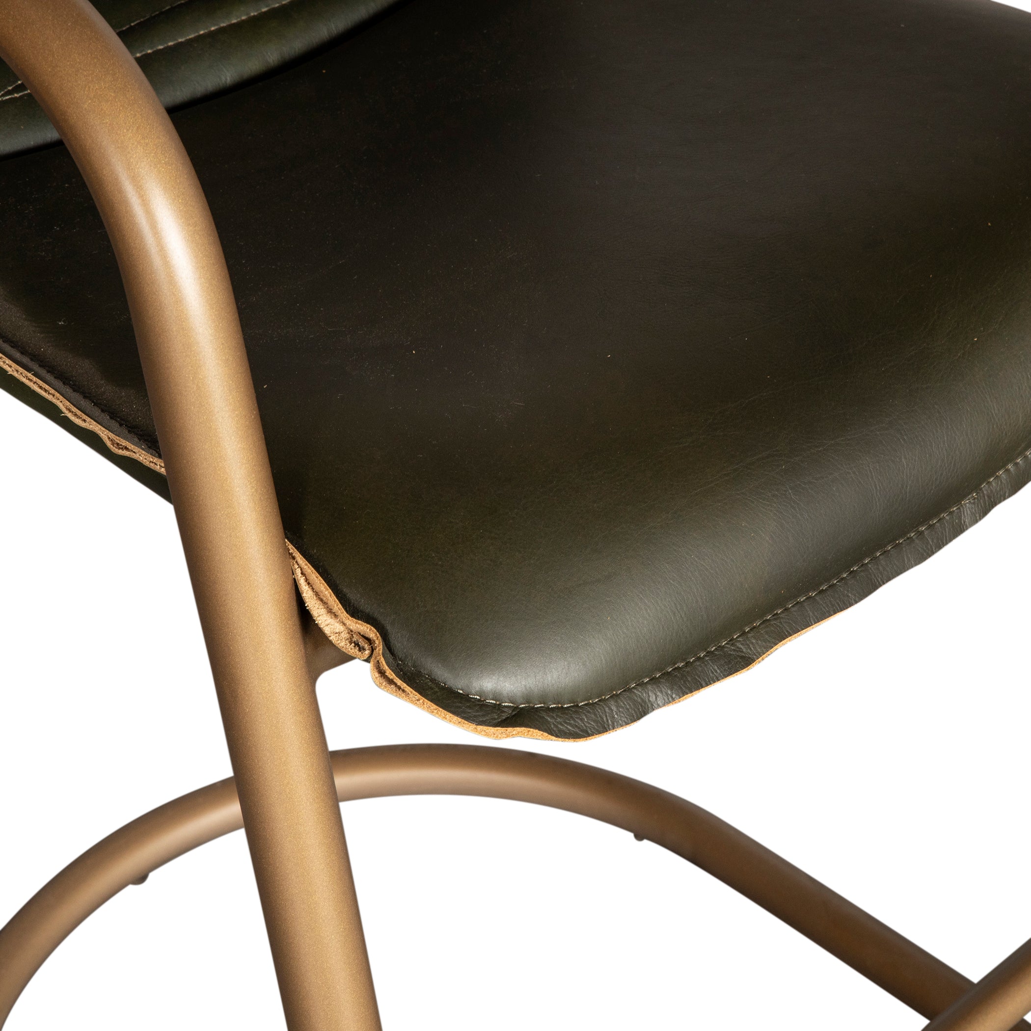 22" Emerald Green Leather Counter Chair