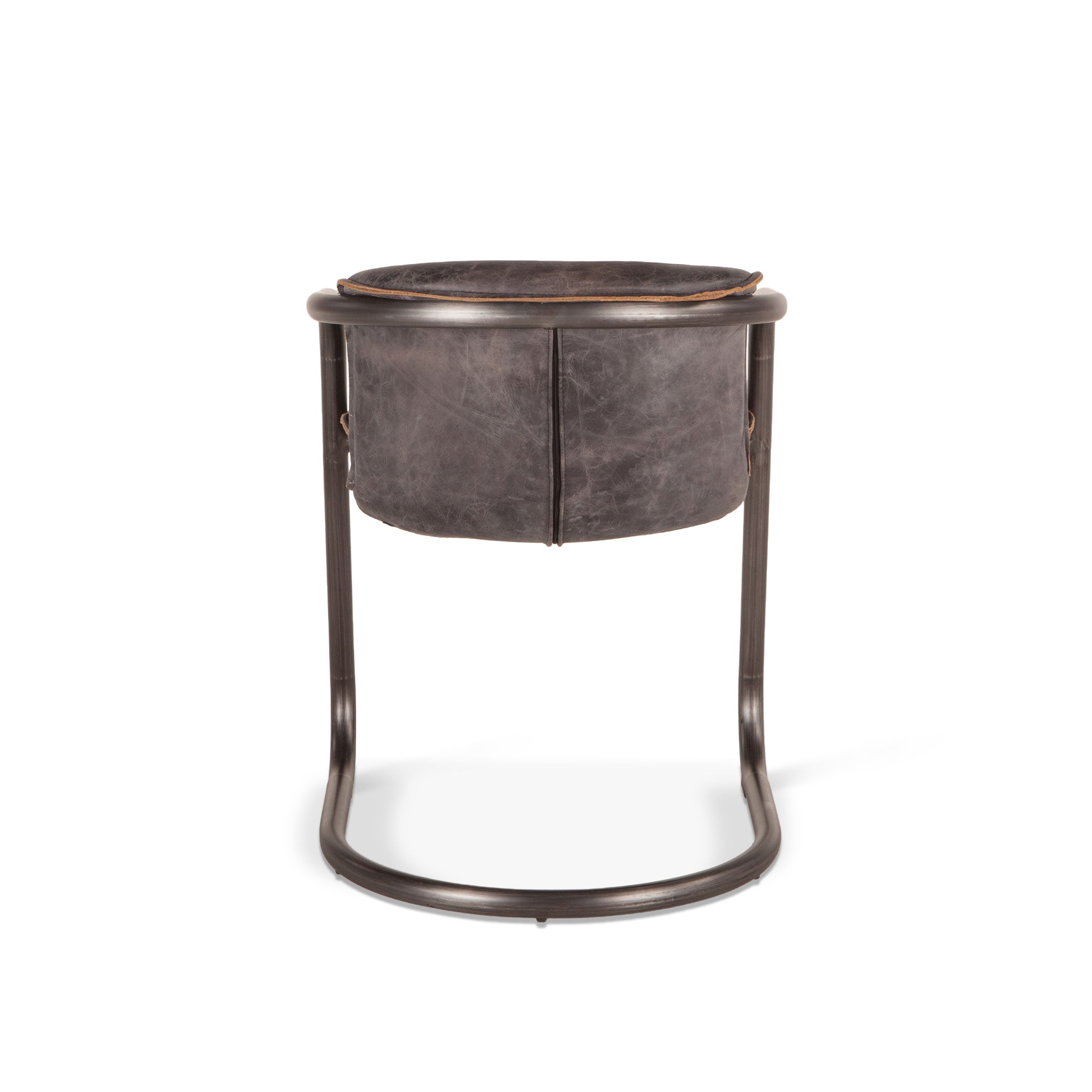 22" Antique Ebony Leather Dining Chair