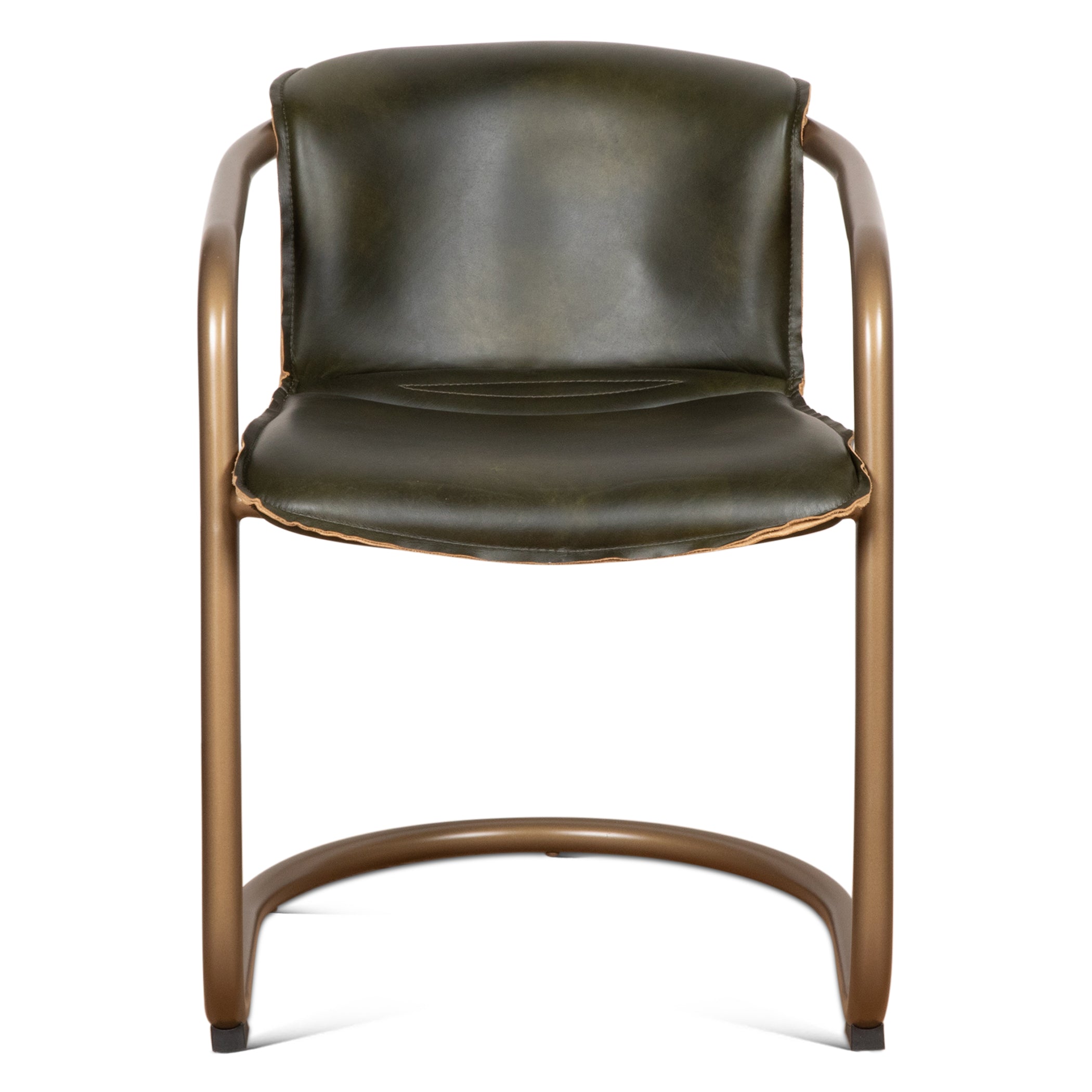22" Emerald Green Leather Dining Chair