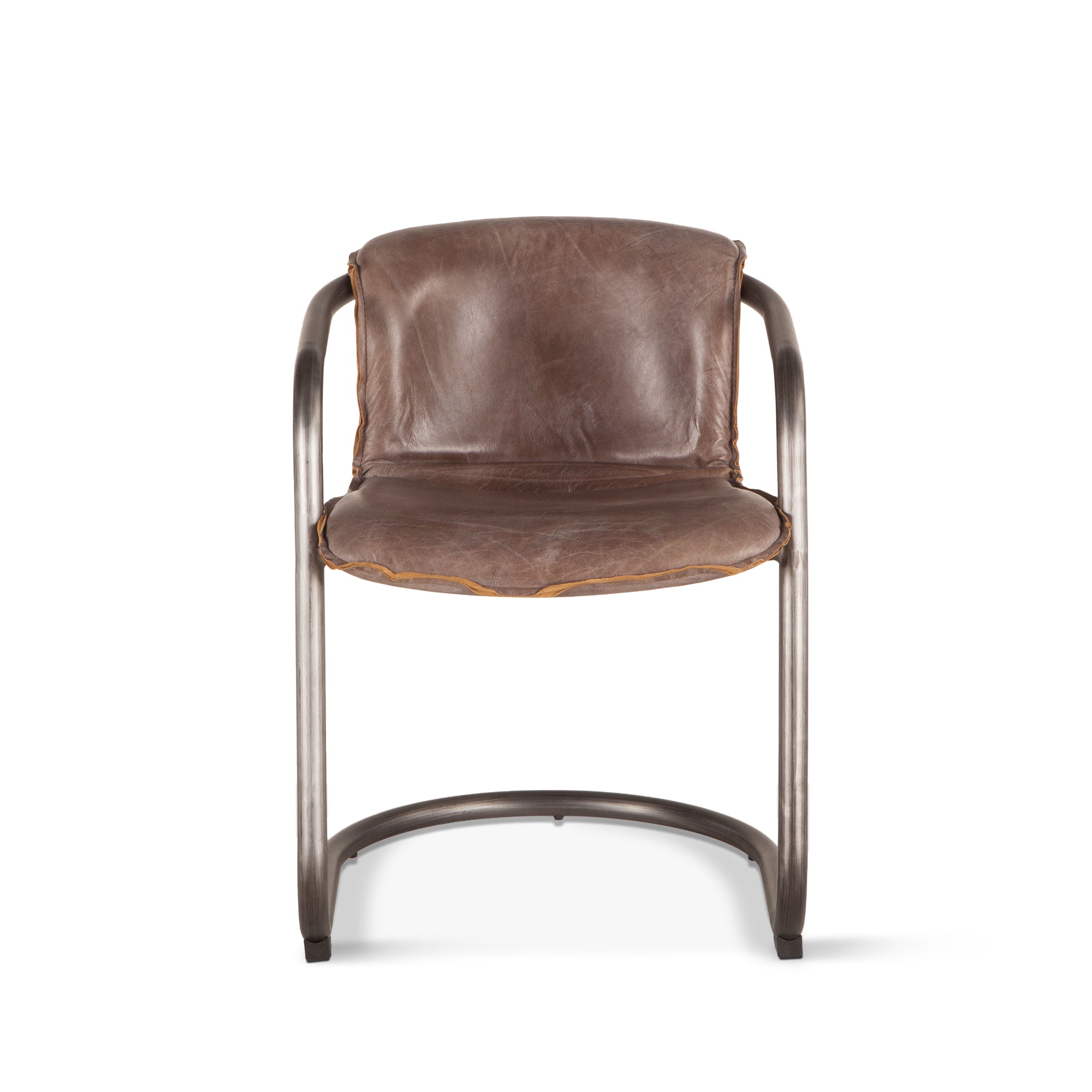 22" Jet Brown Leather Dining Chair