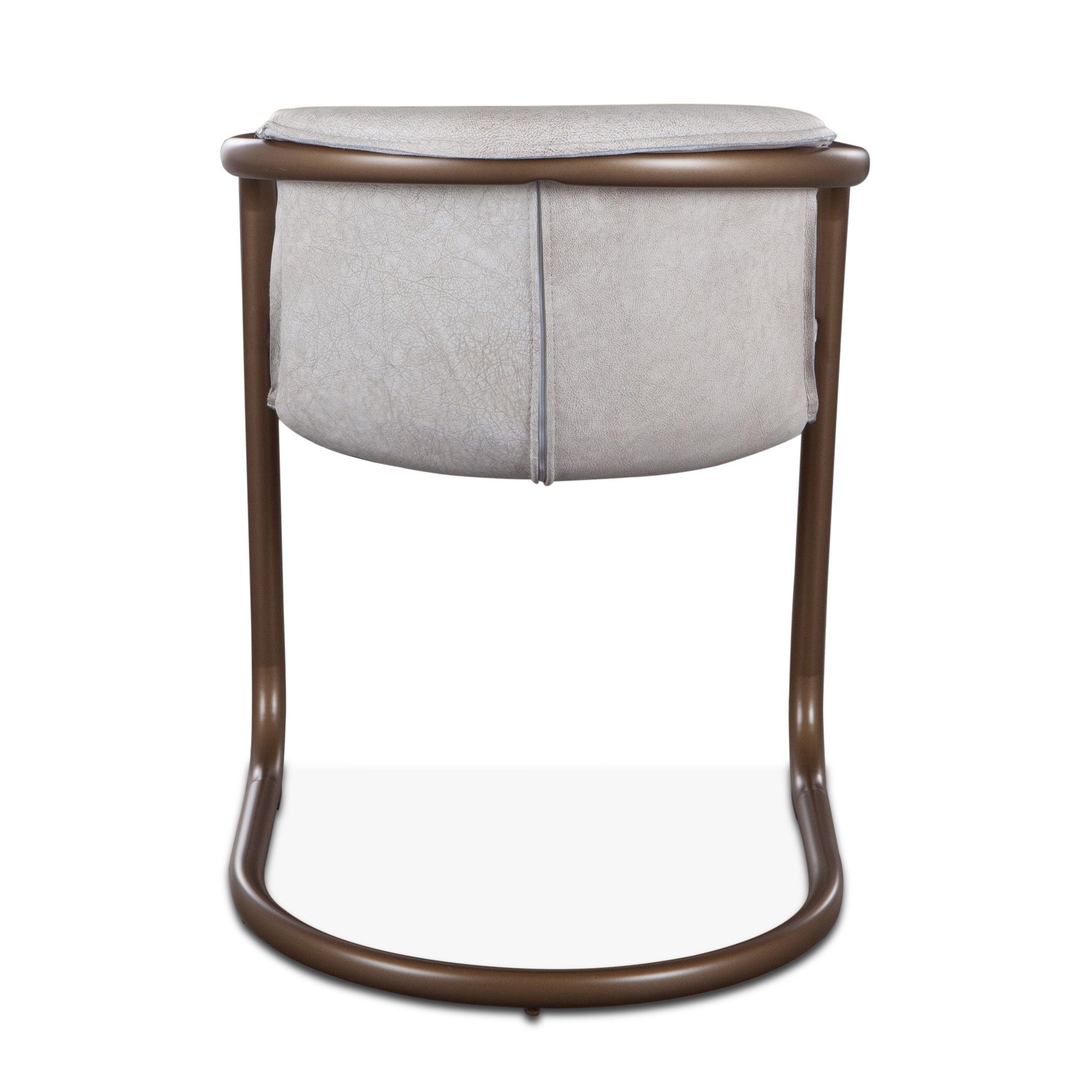 22" Vintage White Leather Dining Chair