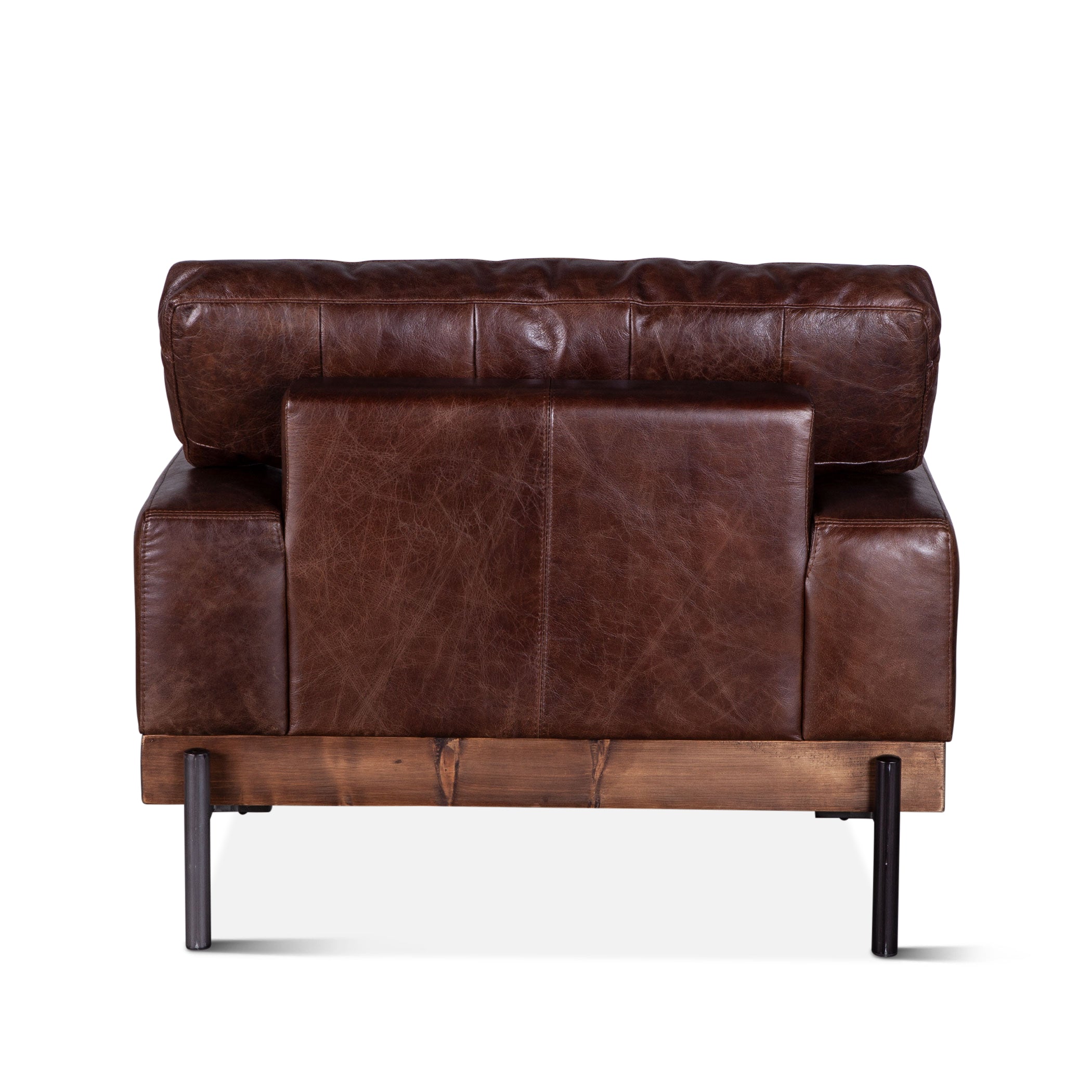 41" Geisha Brown Leather Accent Chair