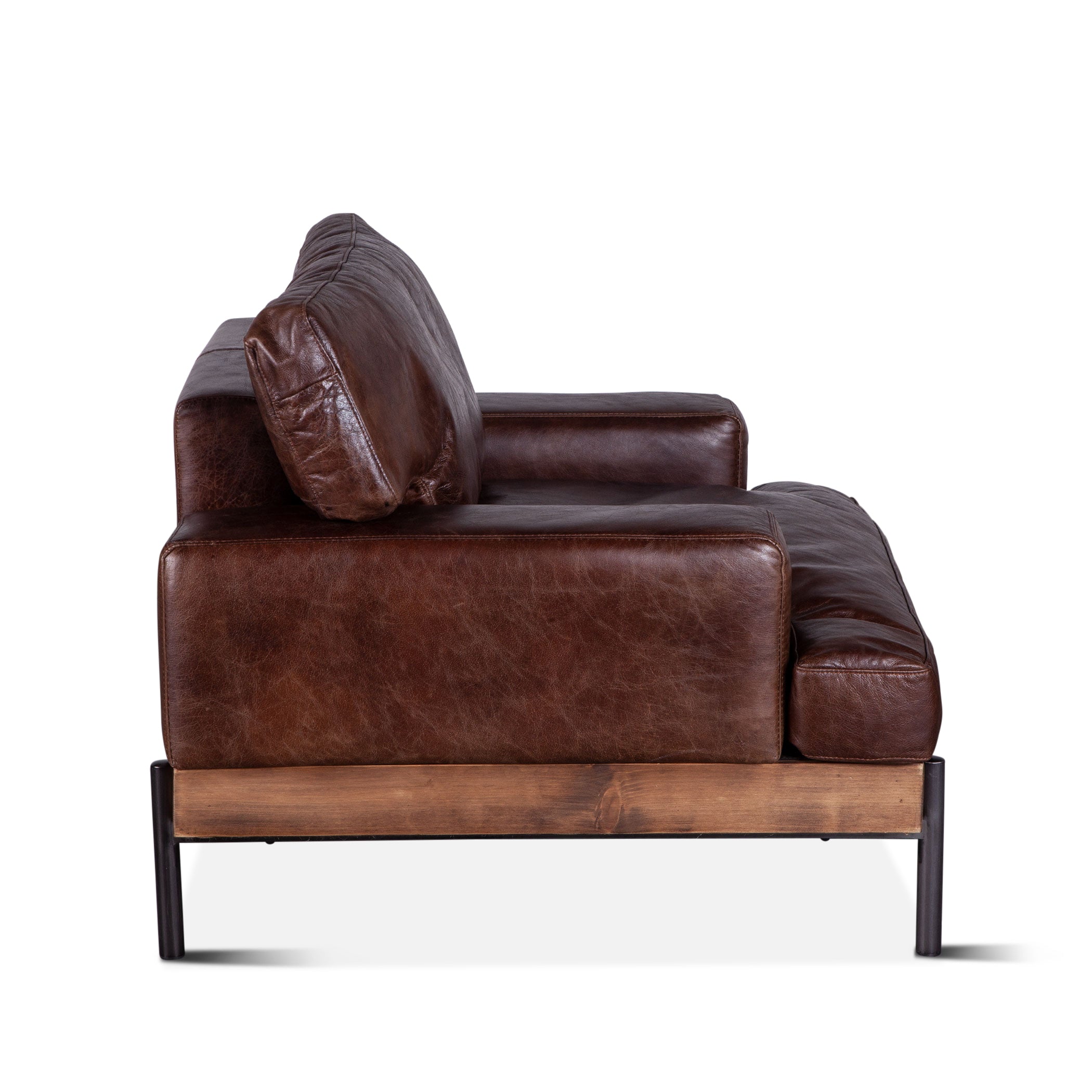 41" Geisha Brown Leather Accent Chair