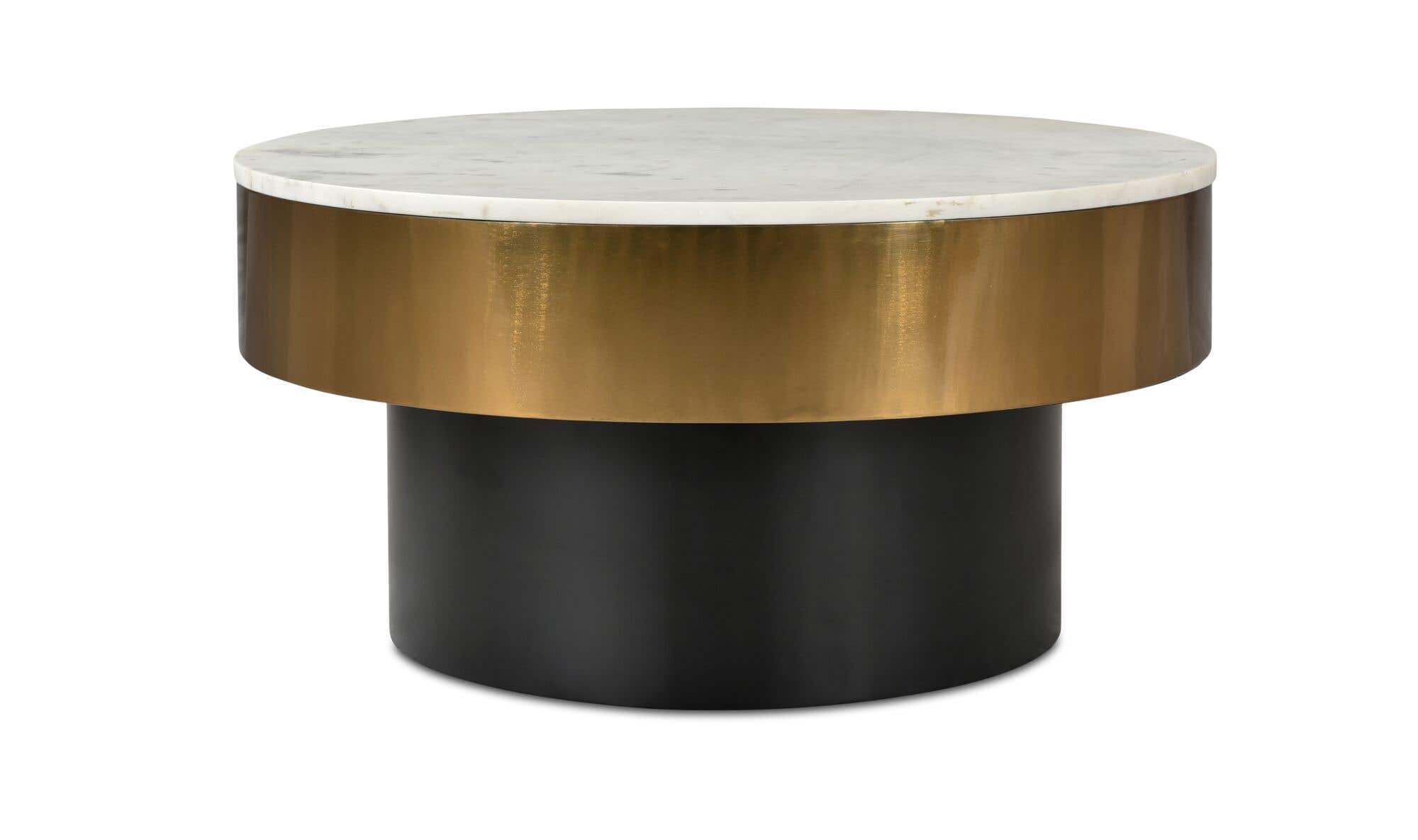 31.5" White Marble Coffee Table