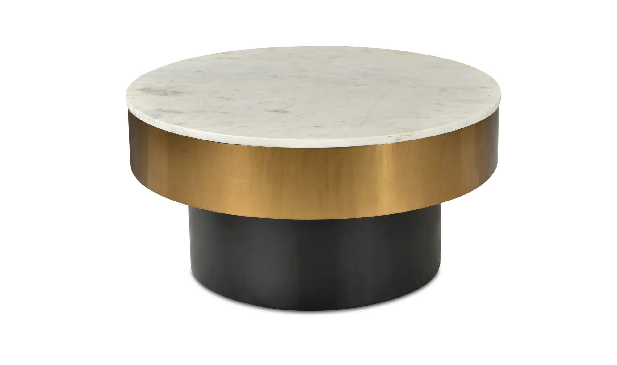 31.5" White Marble Coffee Table