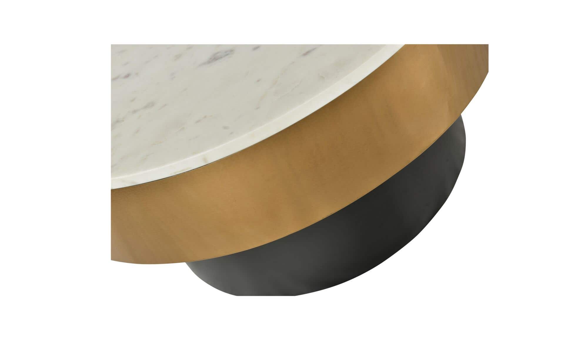 31.5" White Marble Coffee Table