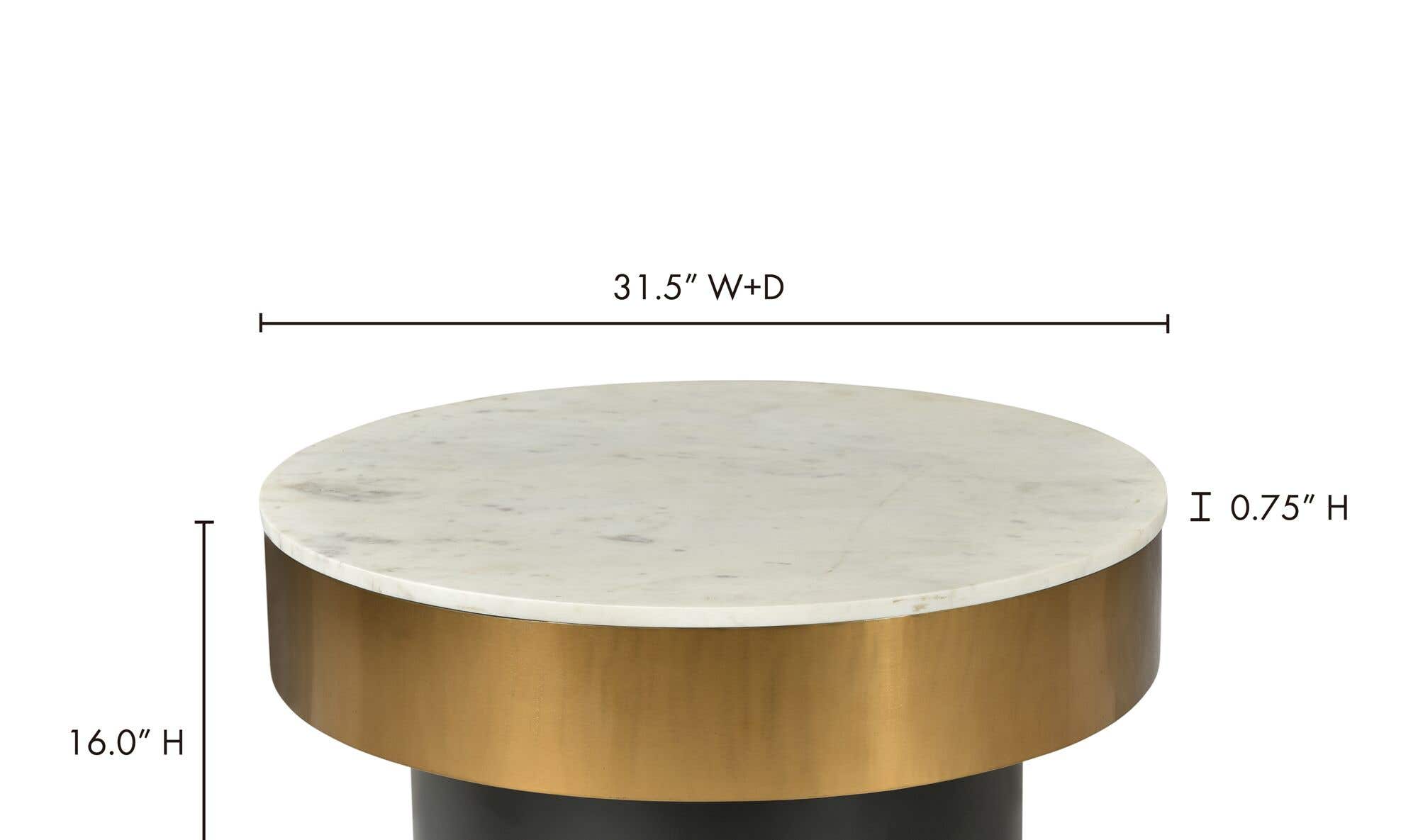 31.5" White Marble Coffee Table