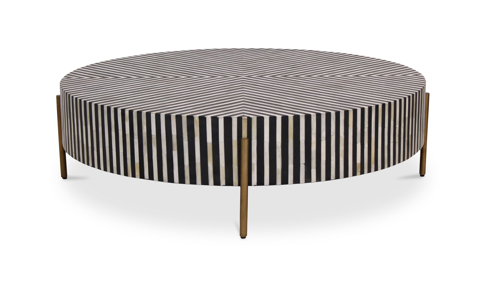 42" Black and White Iron Coffee Table
