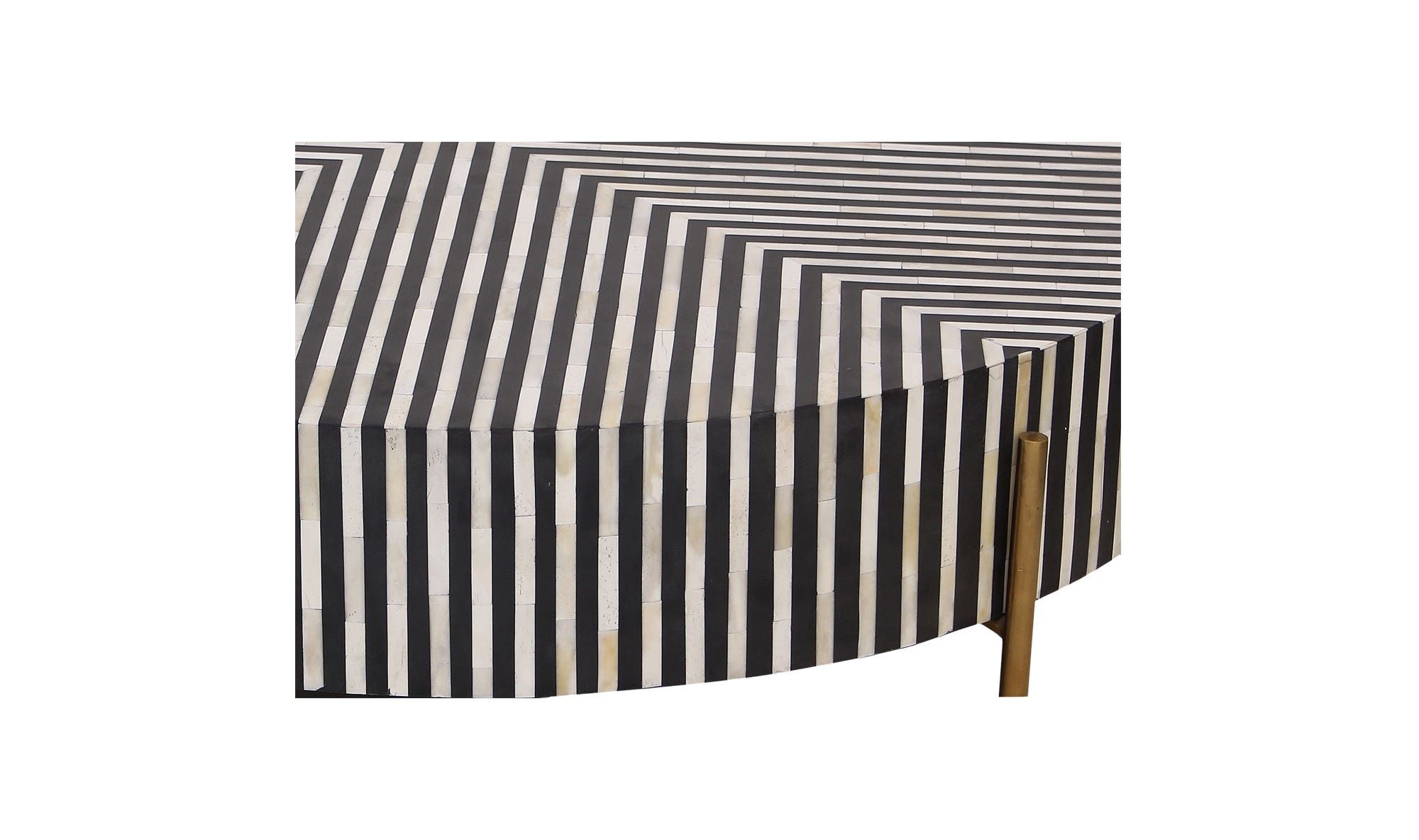 42" Black and White Iron Coffee Table