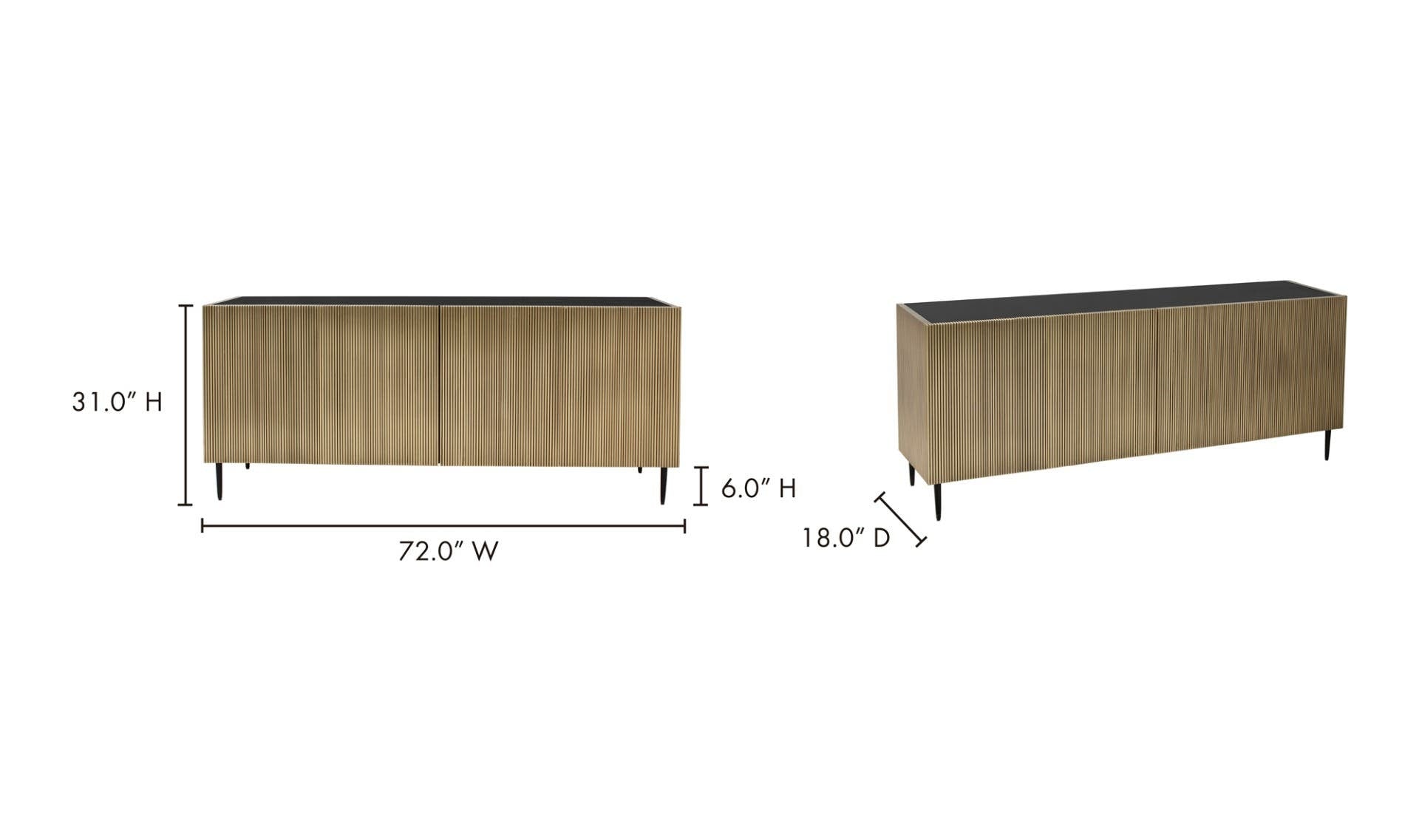 72" Brass Sideboard