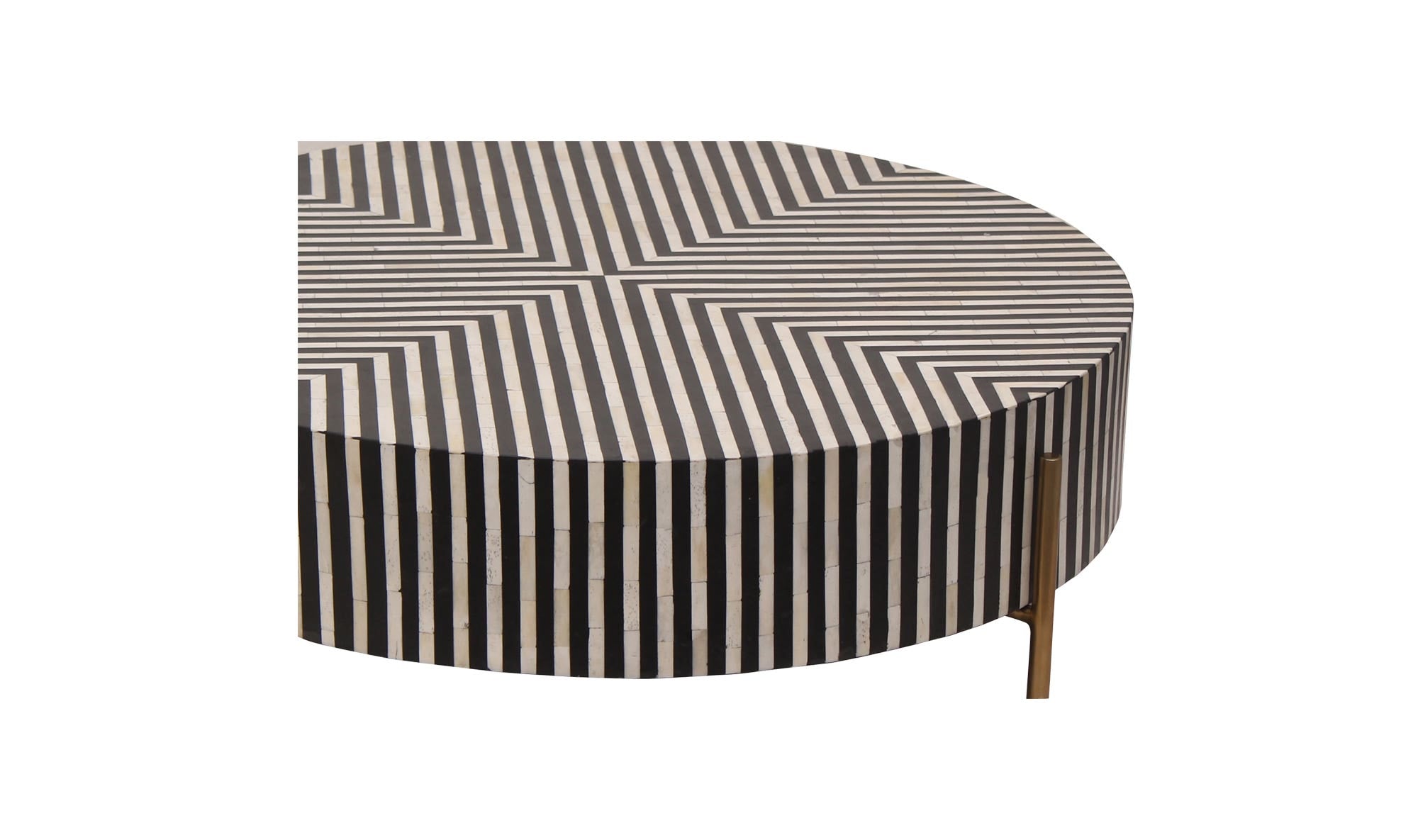 36" Black and White Iron Coffee Table