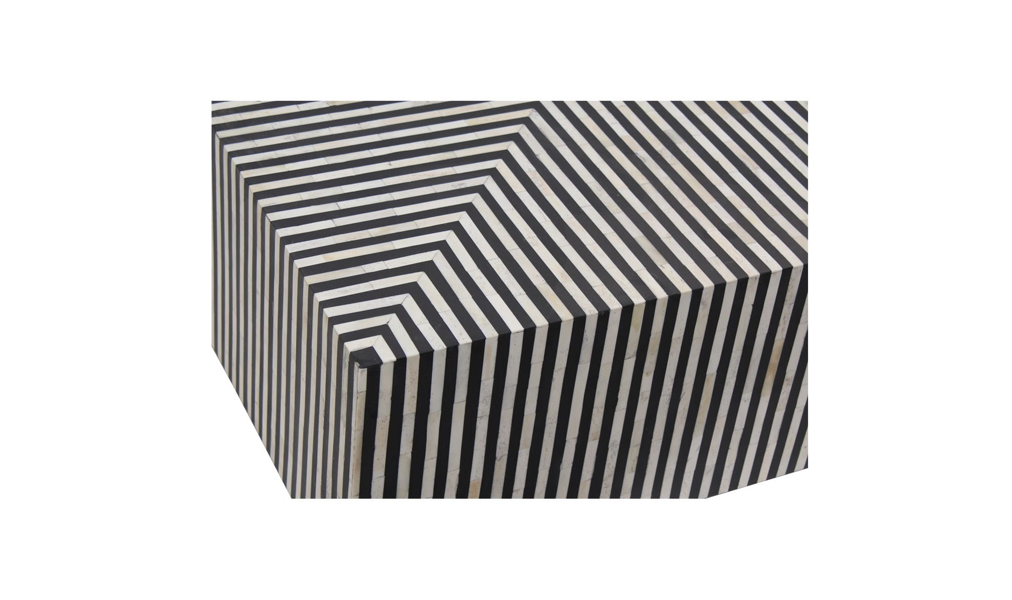 40" Black and White Iron Coffee Table