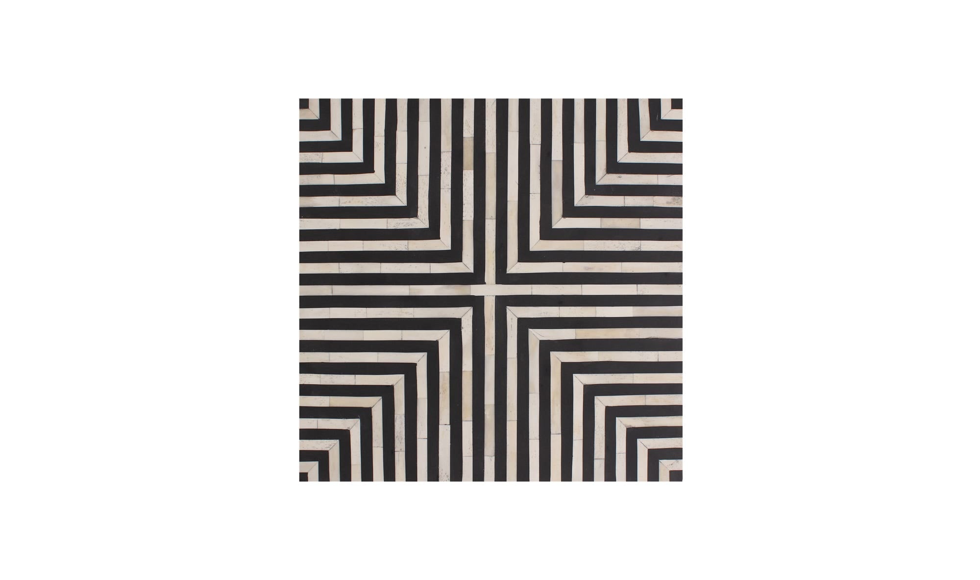 18" Black and White Iron Side Table