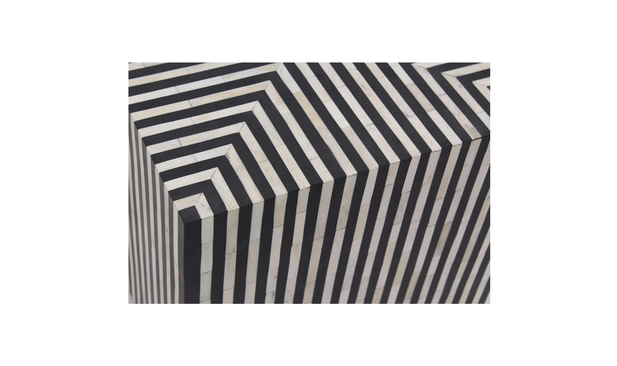 18" Black and White Iron Side Table