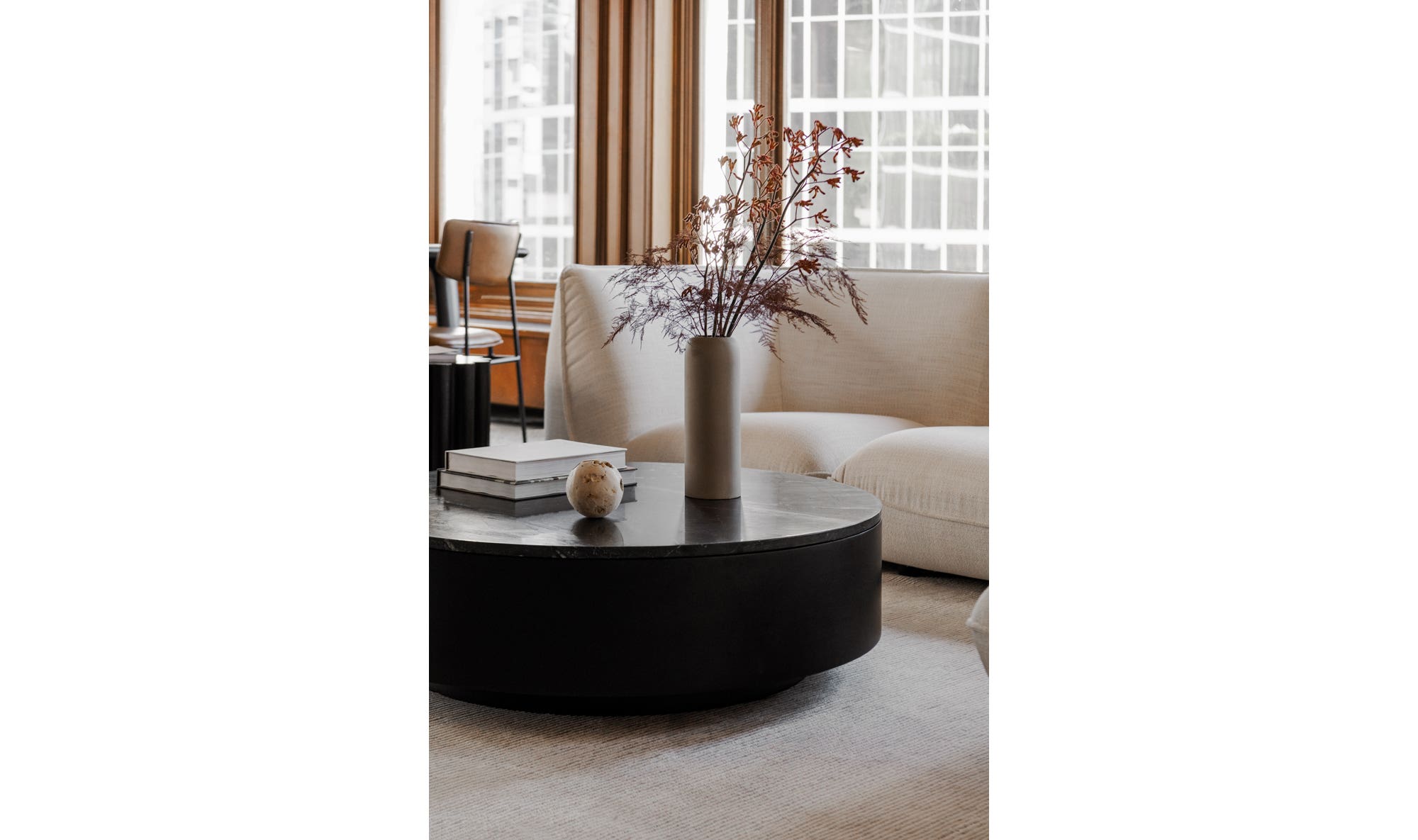 40" Black Marble Coffee Table