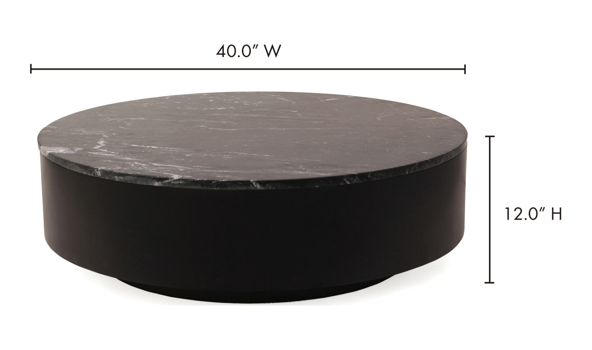 40" Black Marble Coffee Table
